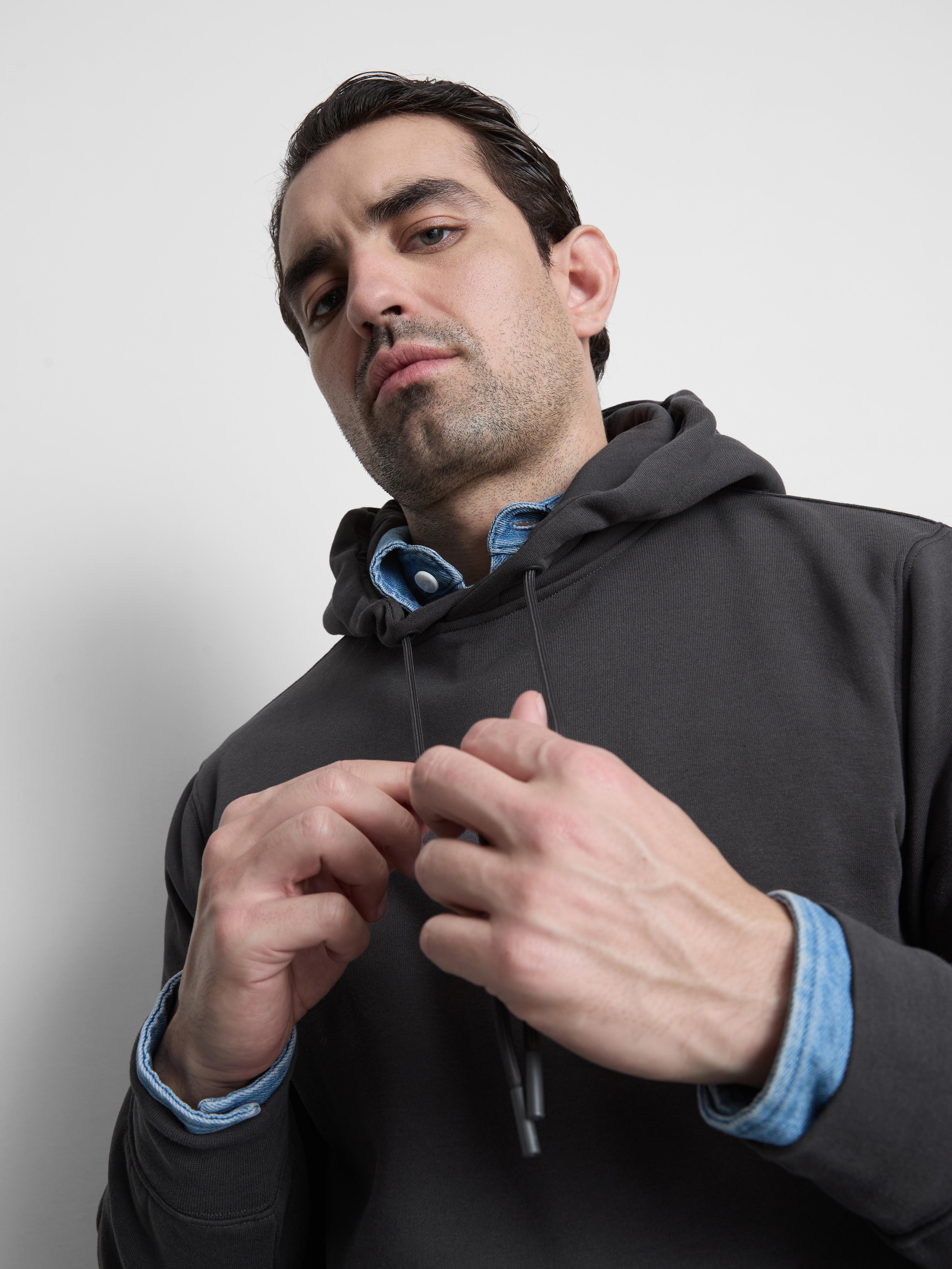 Men's Charcoal Drawstring Hoodie