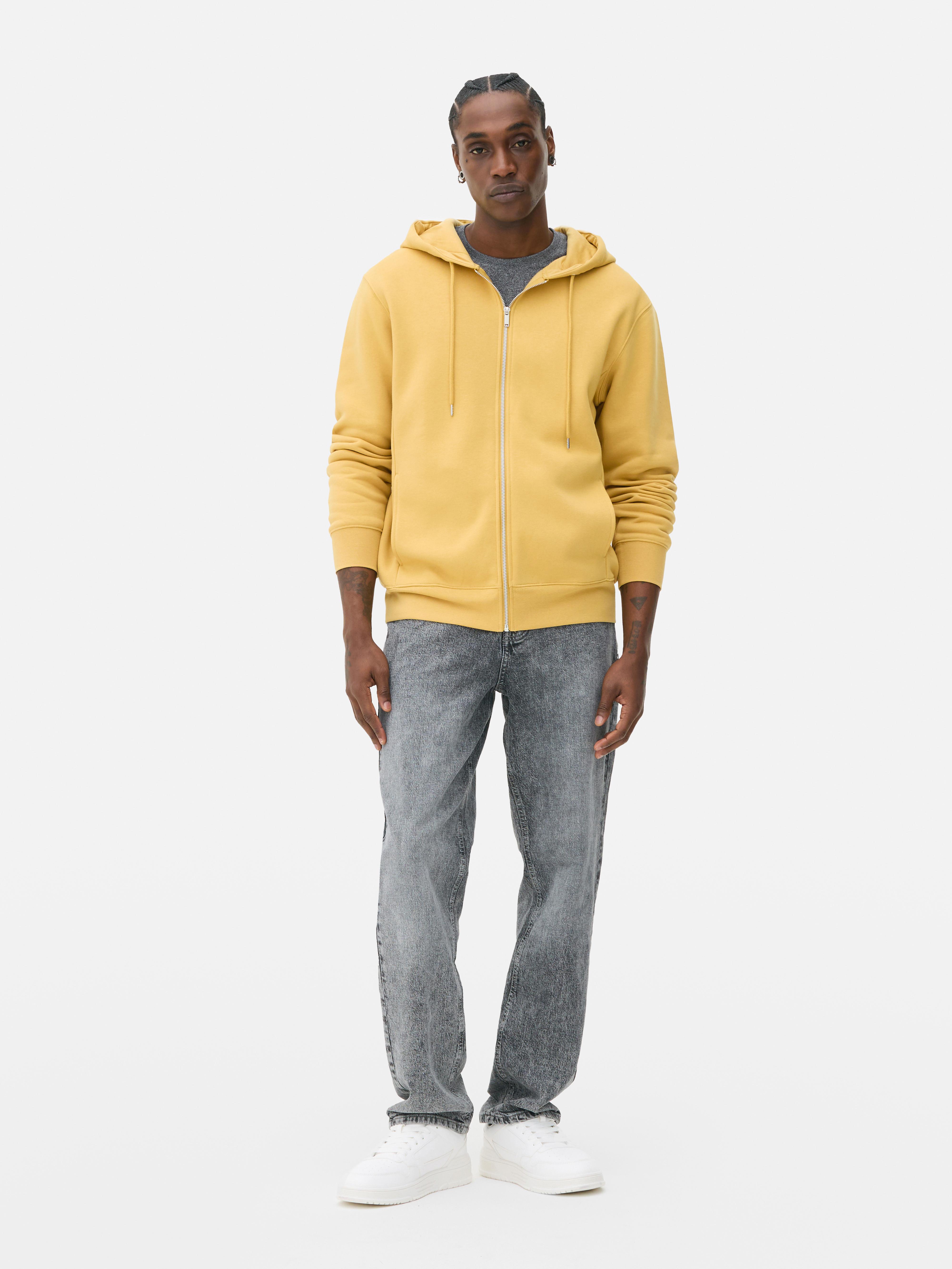 Mens Mustard Classic Zip Hoodie Primark