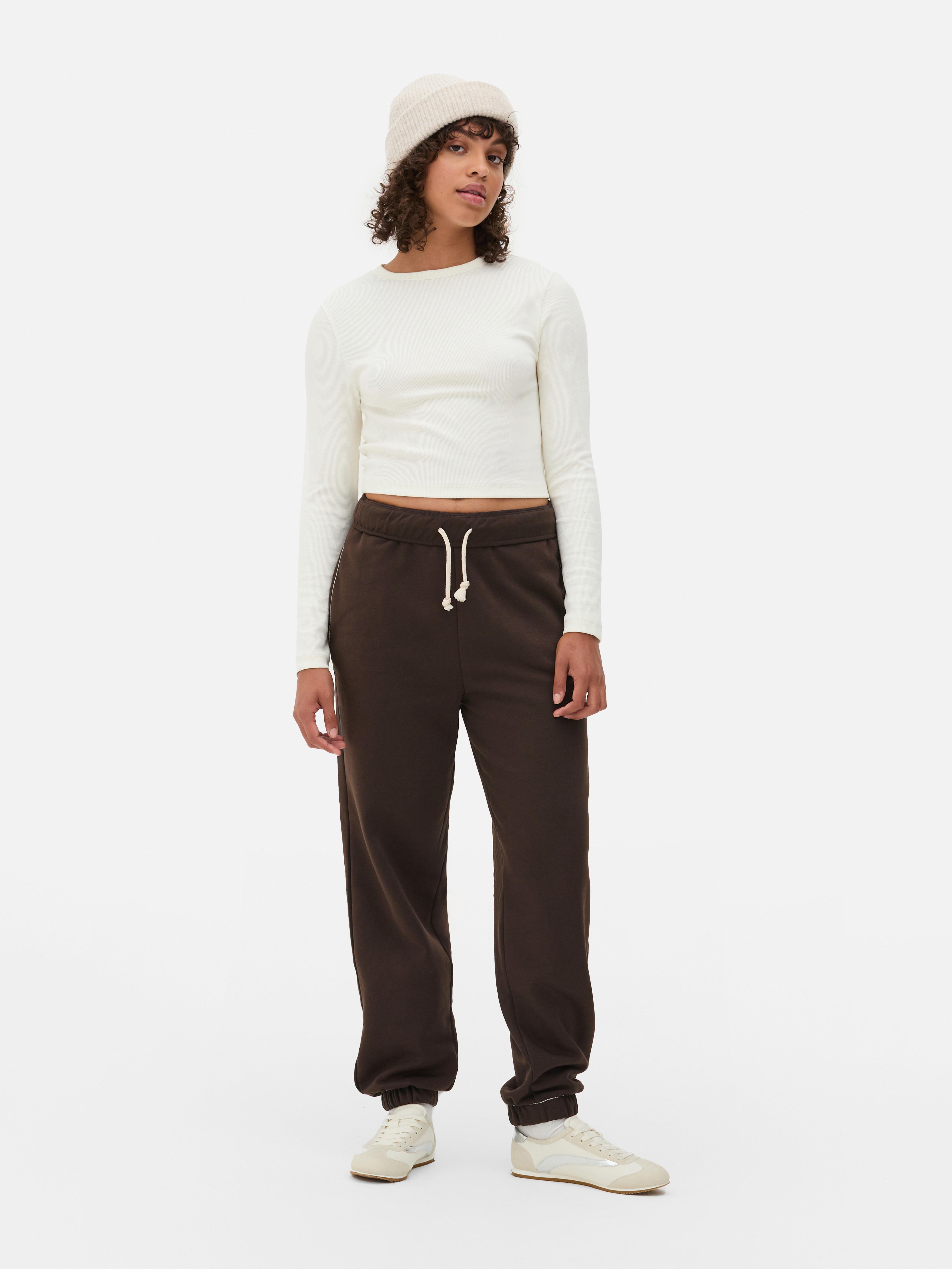 Womens Chocolate Drawstring Joggers Primark