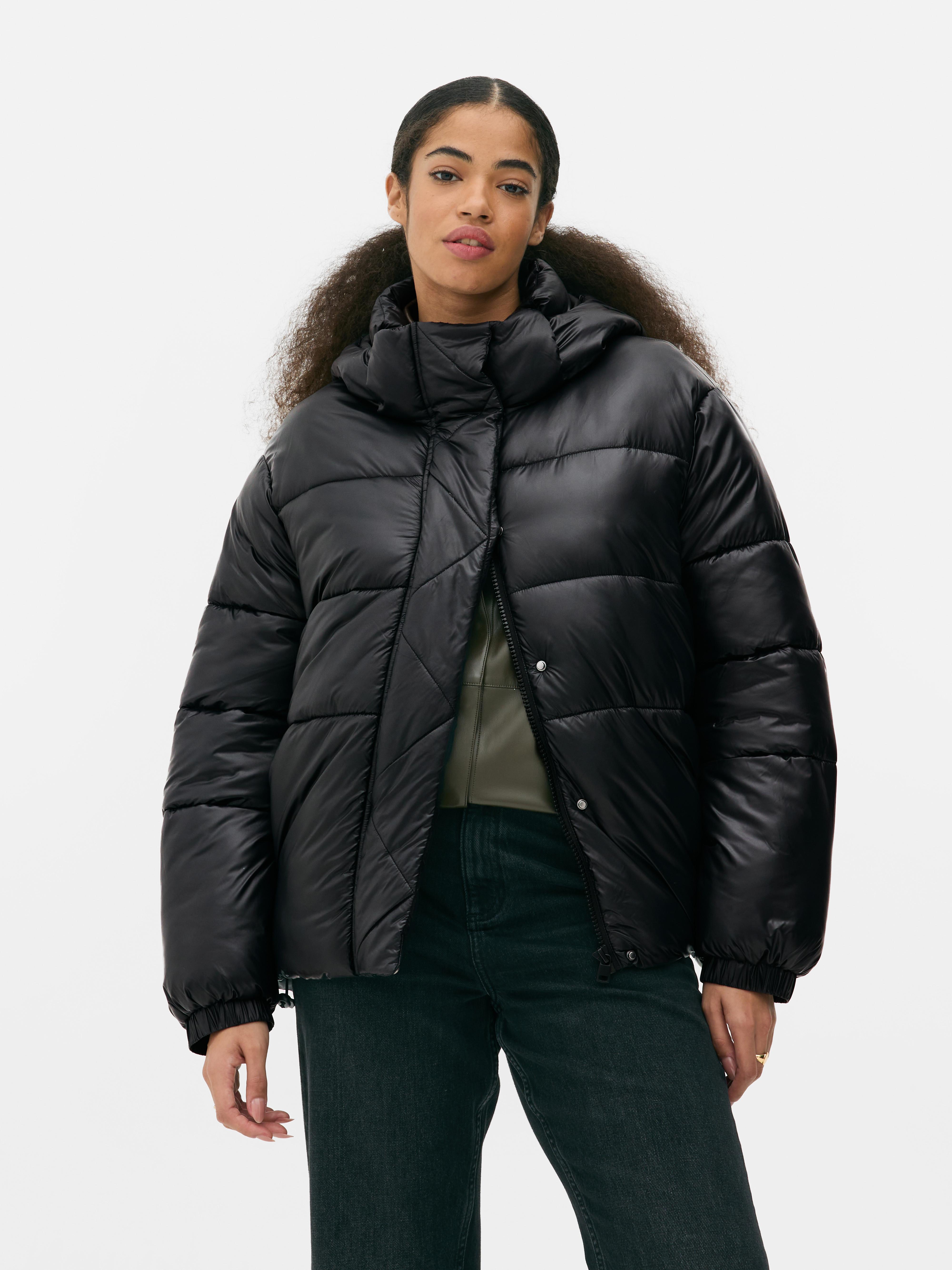 Womens Black Oversized Puffer Jacket Primark