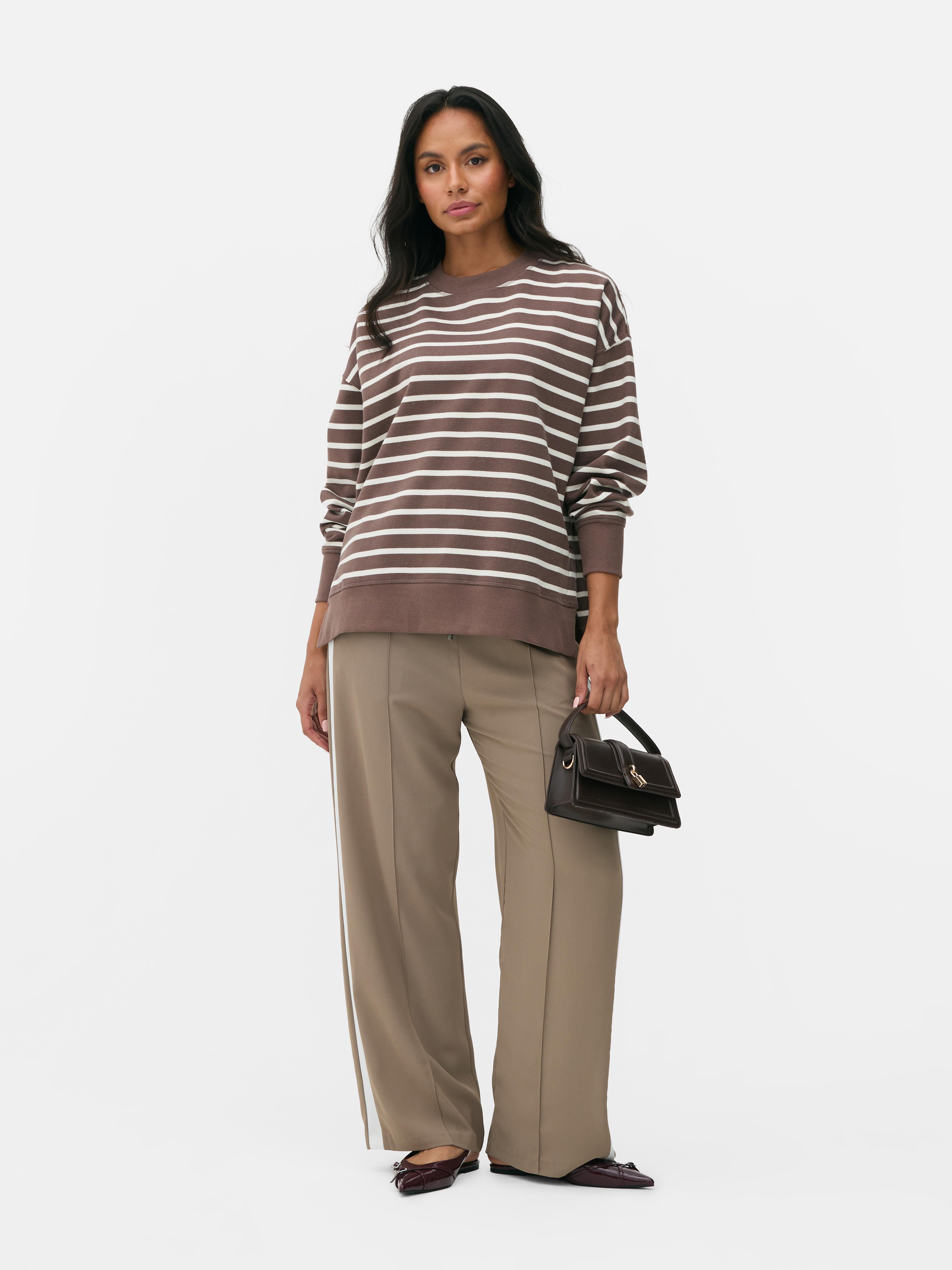 Stripe Crew Neck Sweatshirt