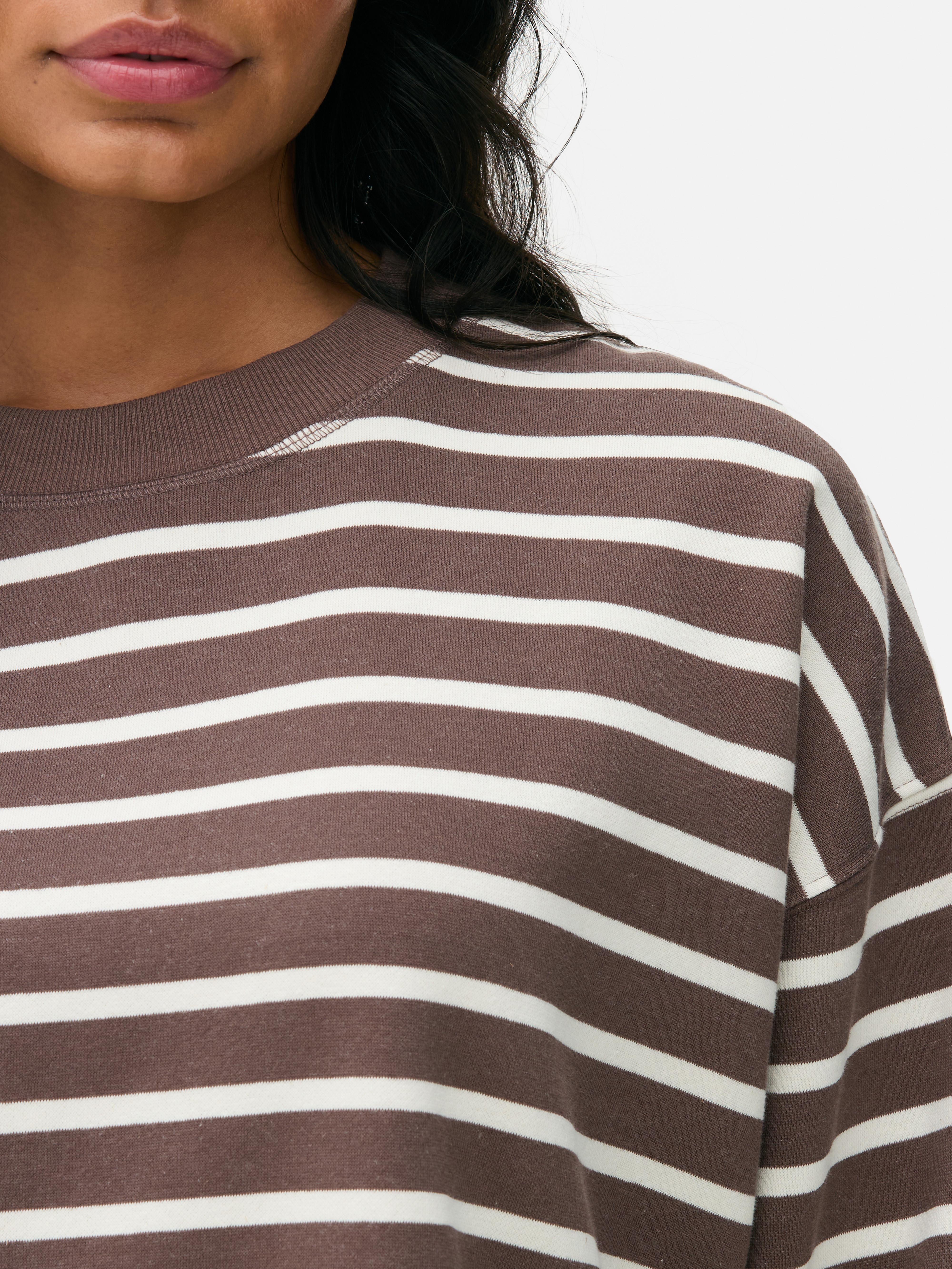 Womens Natural Stripe Crew Neck Sweatshirt Penneys