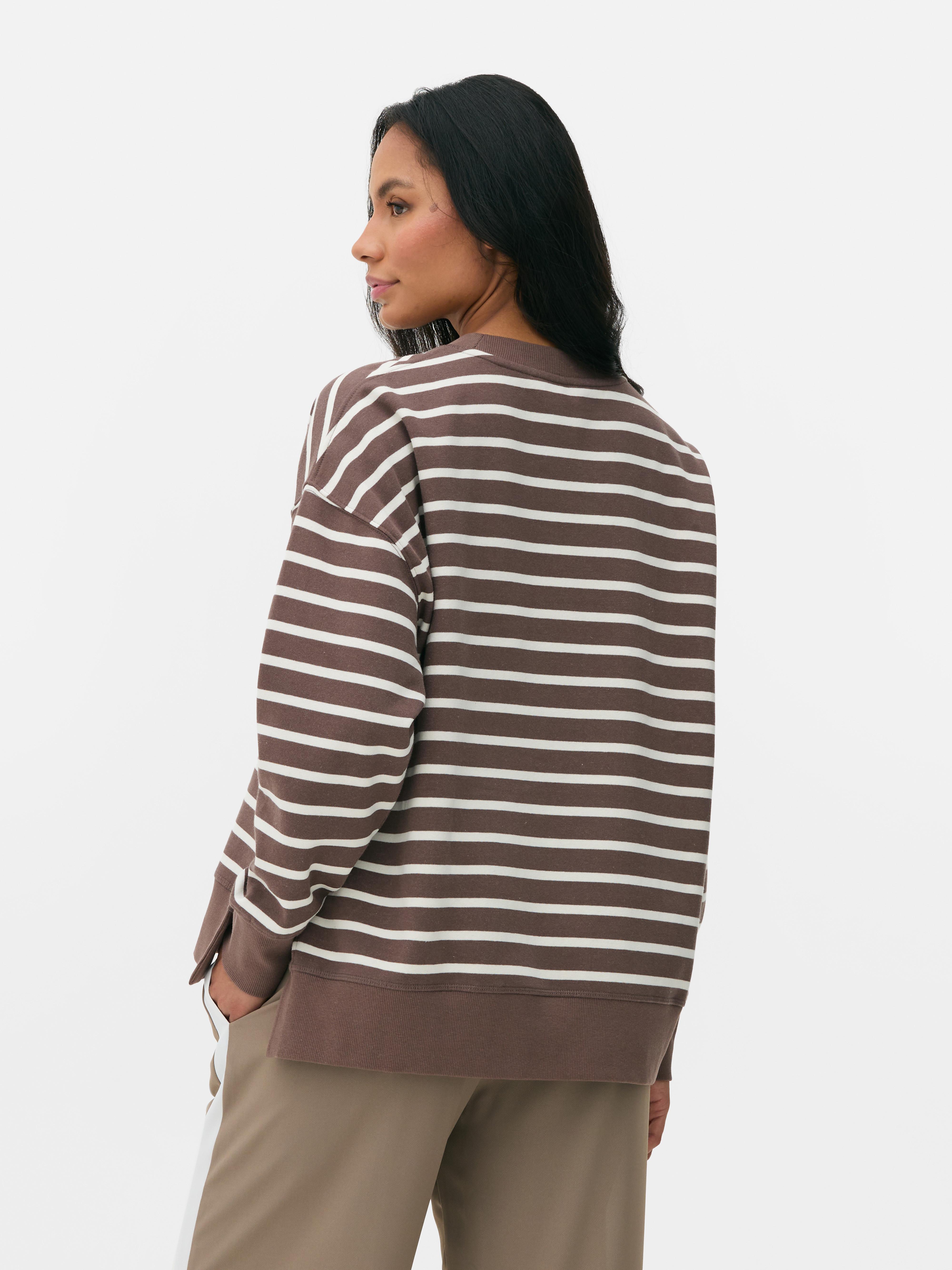 Stripe Crew Neck Sweatshirt