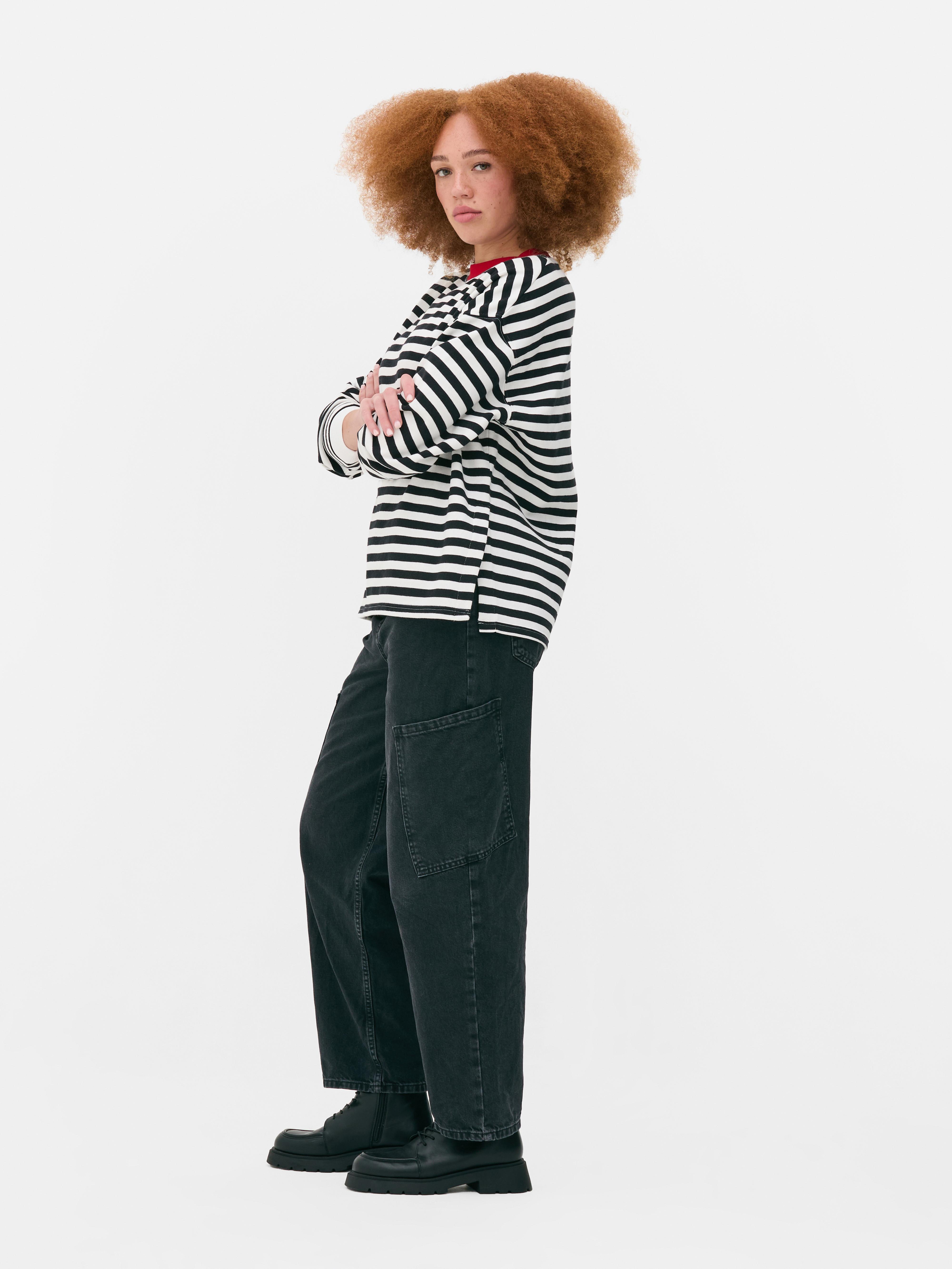 Stripe Crew Neck Sweatshirt