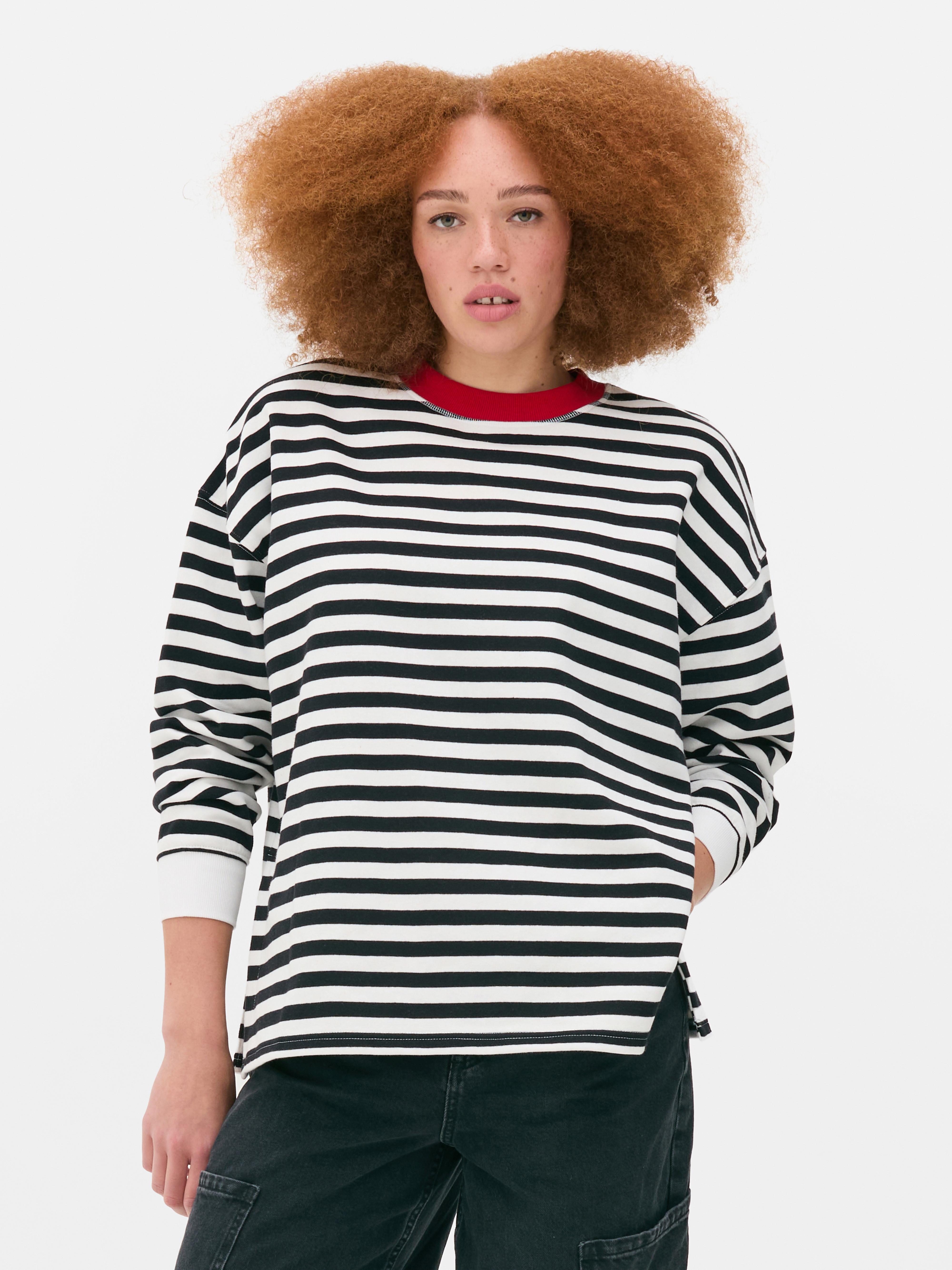 Stripe Crew Neck Sweatshirt
