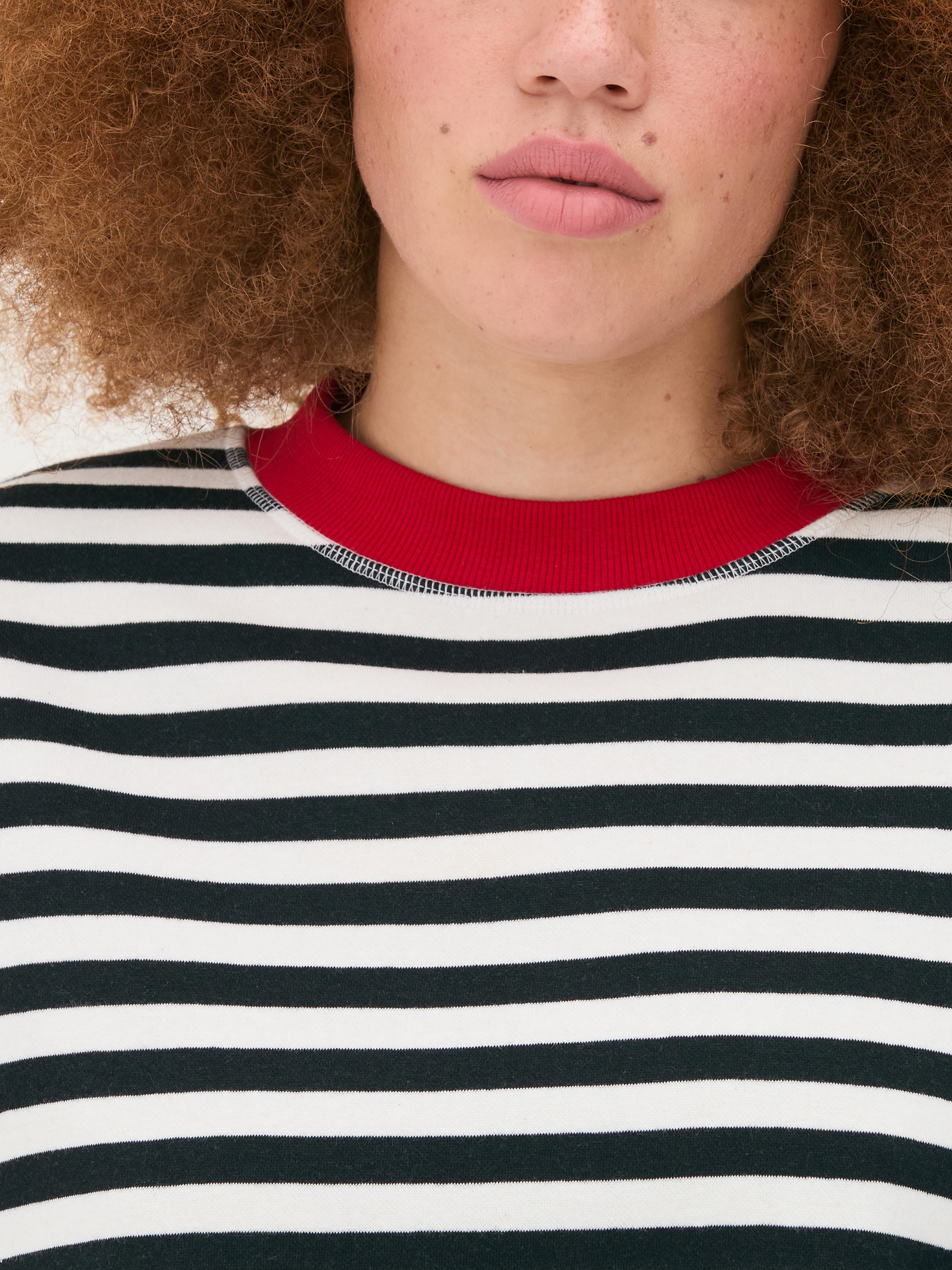 Stripe Crew Neck Sweatshirt