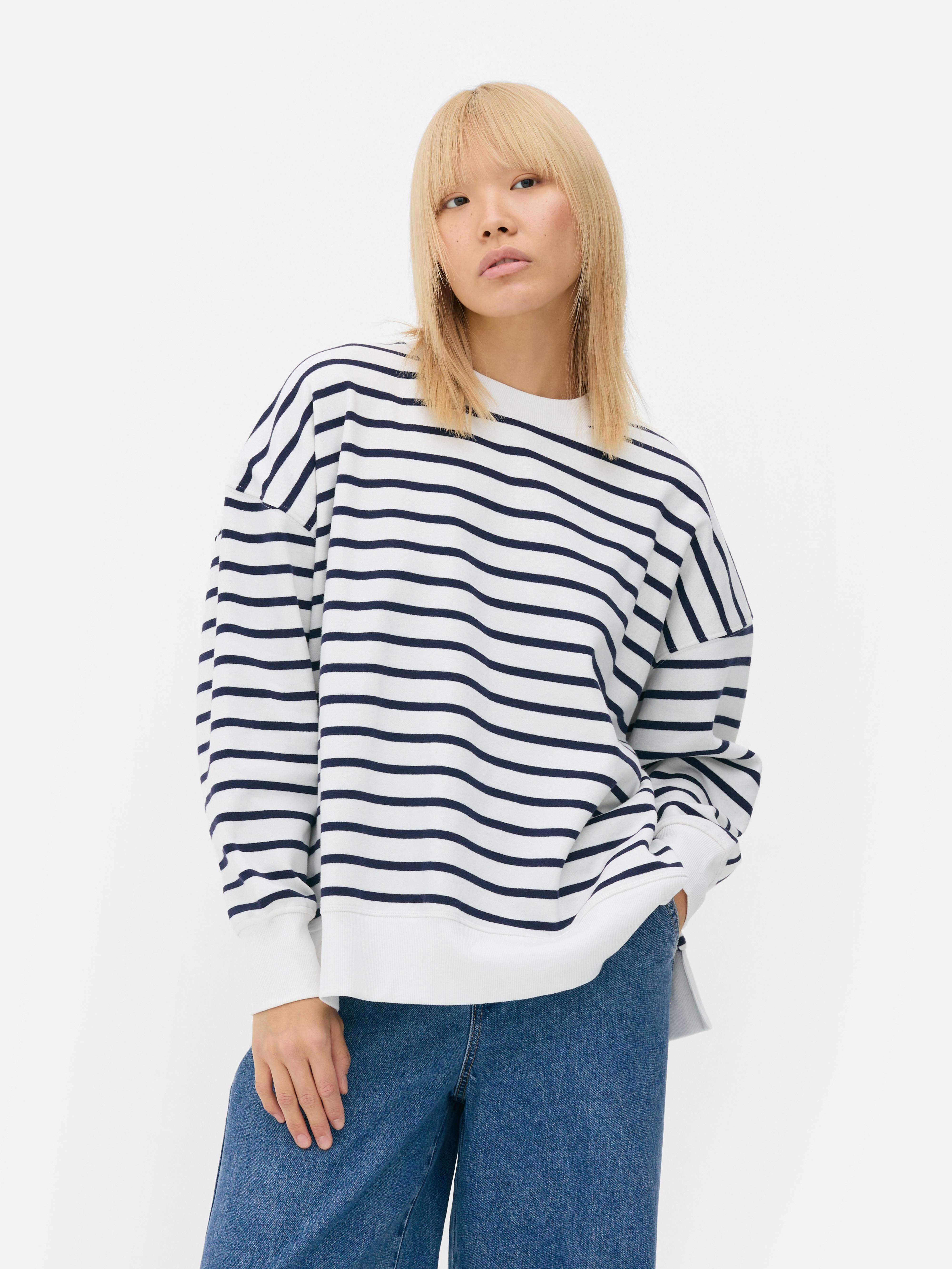 Stripe Crew Neck Sweatshirt