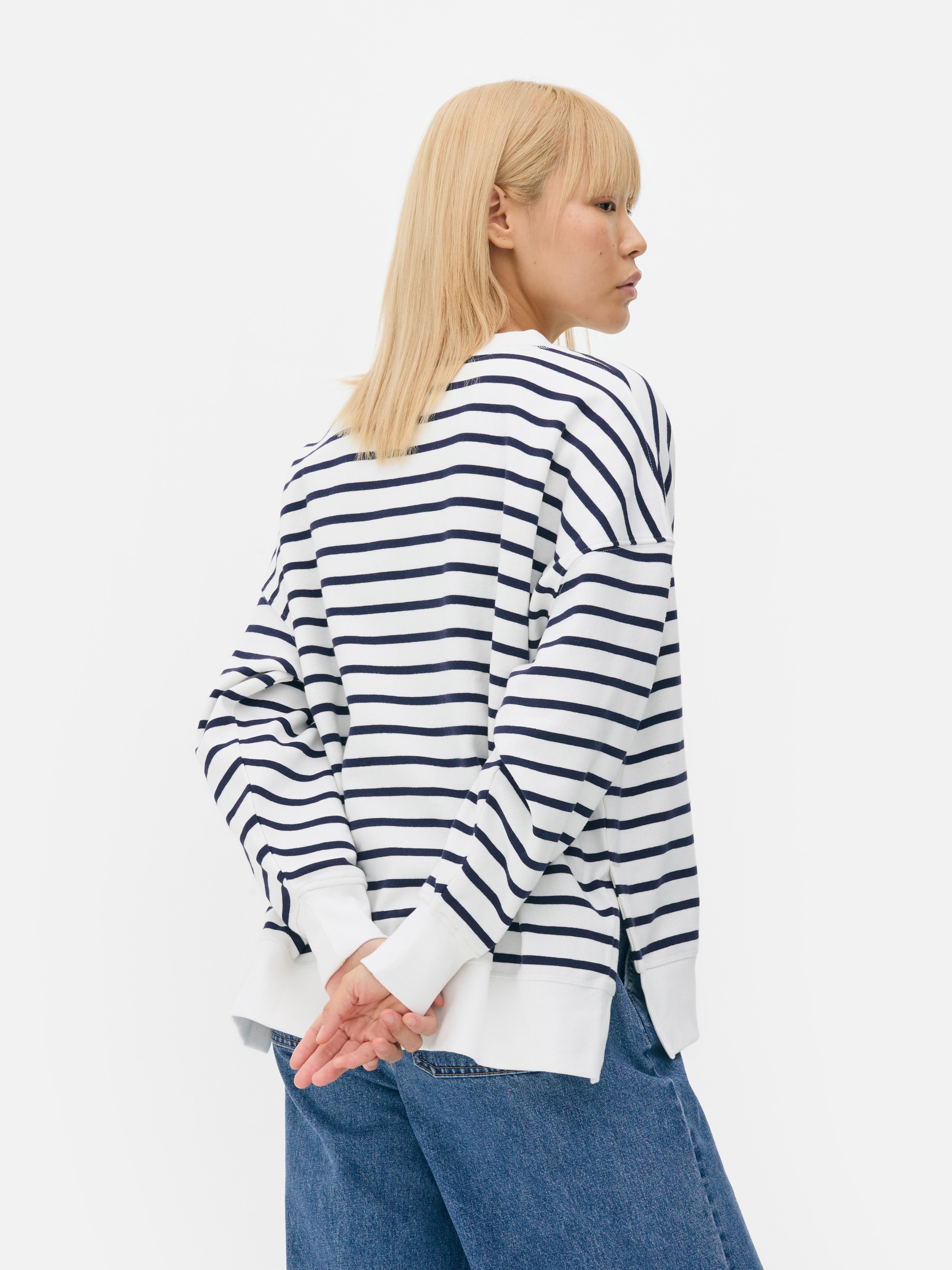 Stripe Crew Neck Sweatshirt