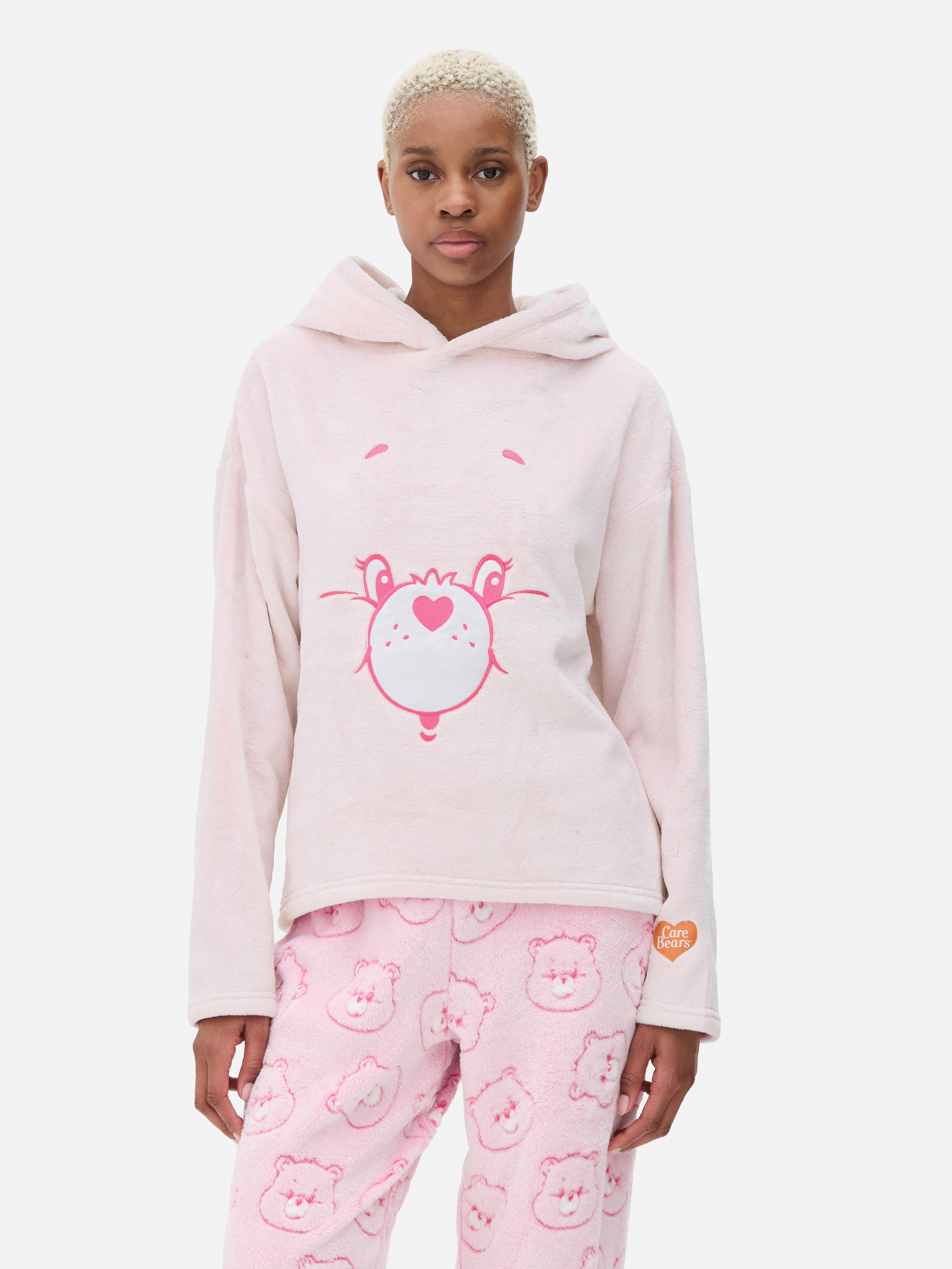 Women s Pink Care Bears Fleece Pajama Hoodie Primark