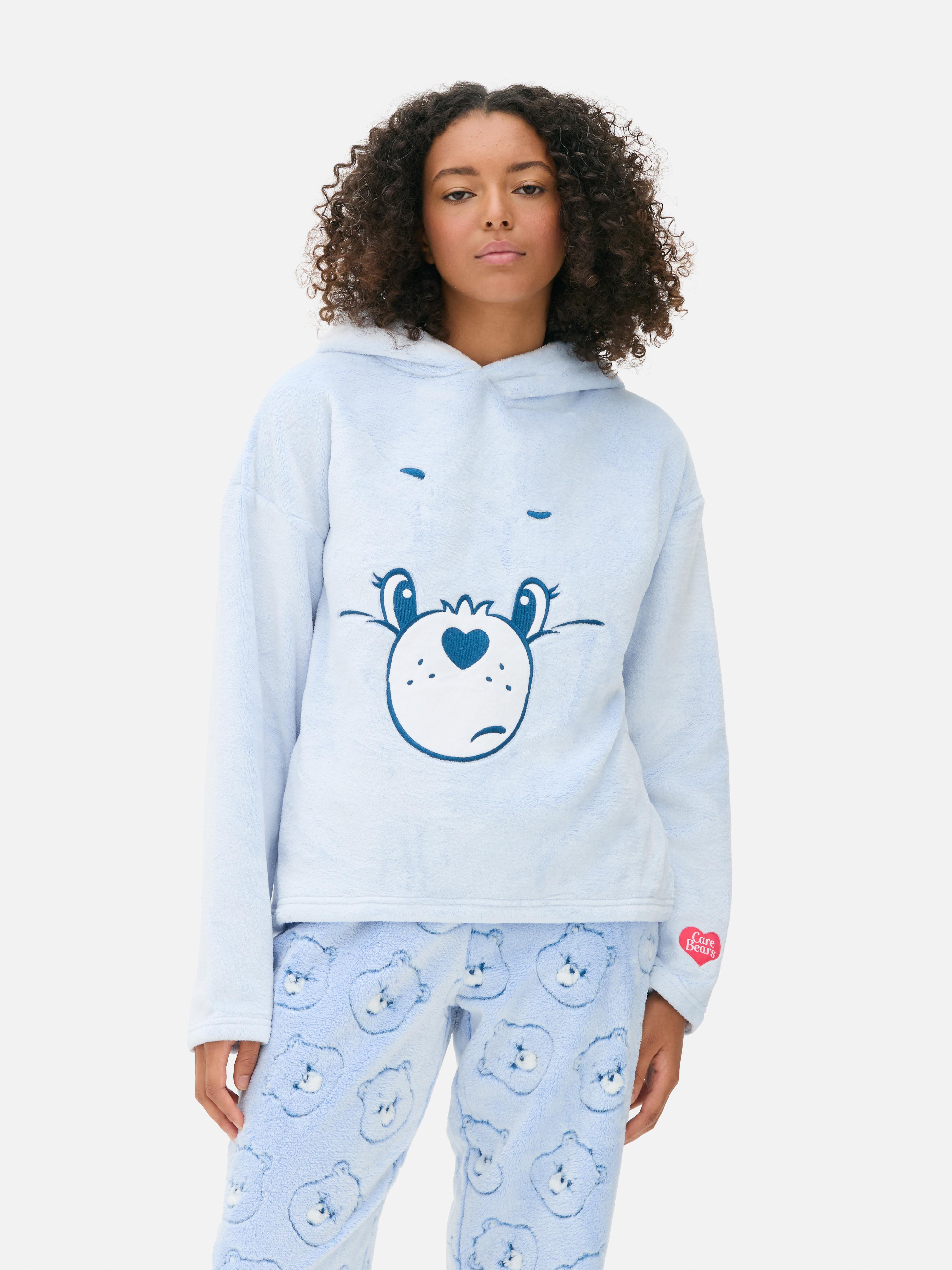 Womens Blue Care Bears Fleece Pyjama Hoodie Primark