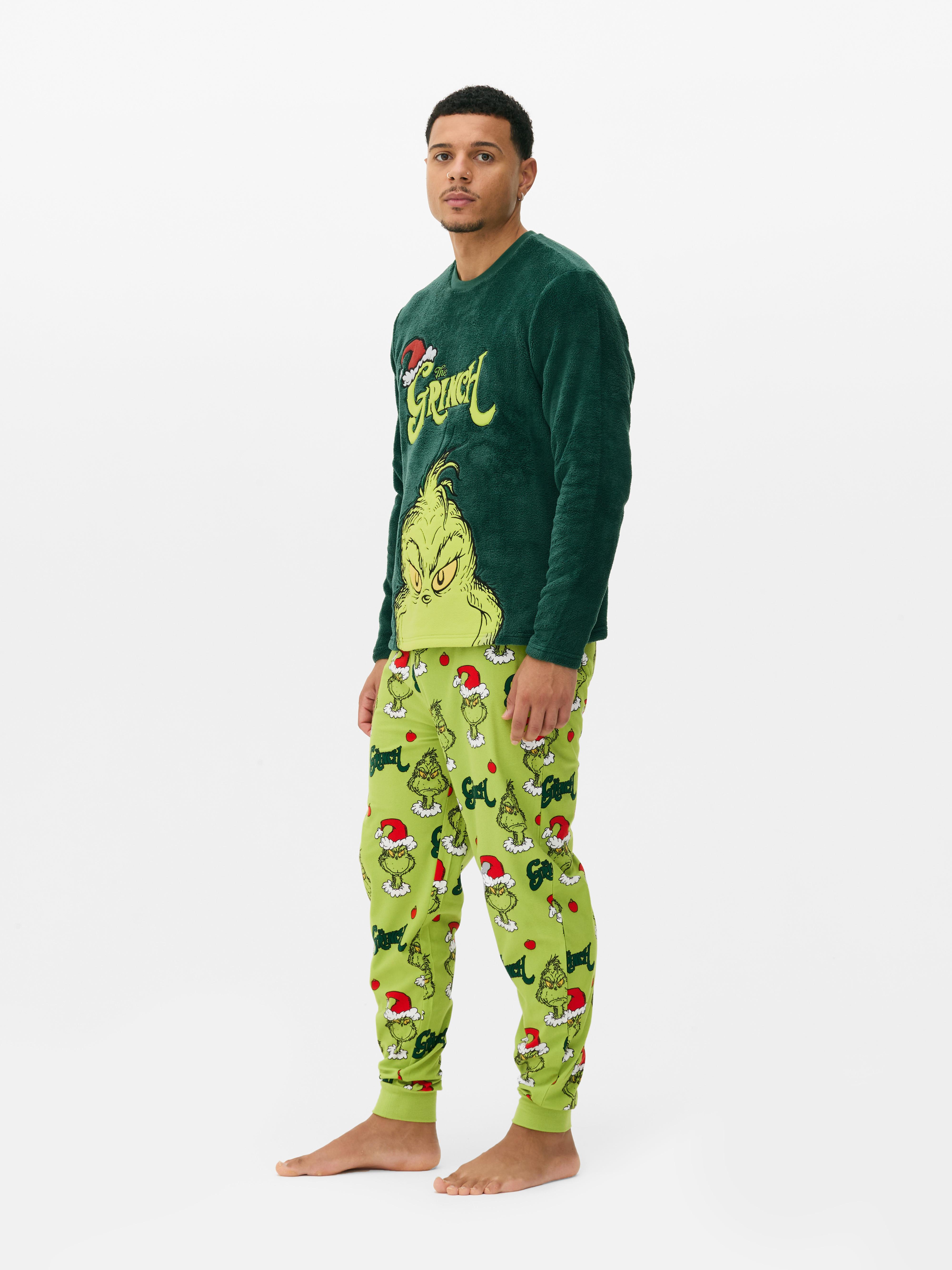 Mens Green Men s The Grinch Fleece Family Pyjamas Primark