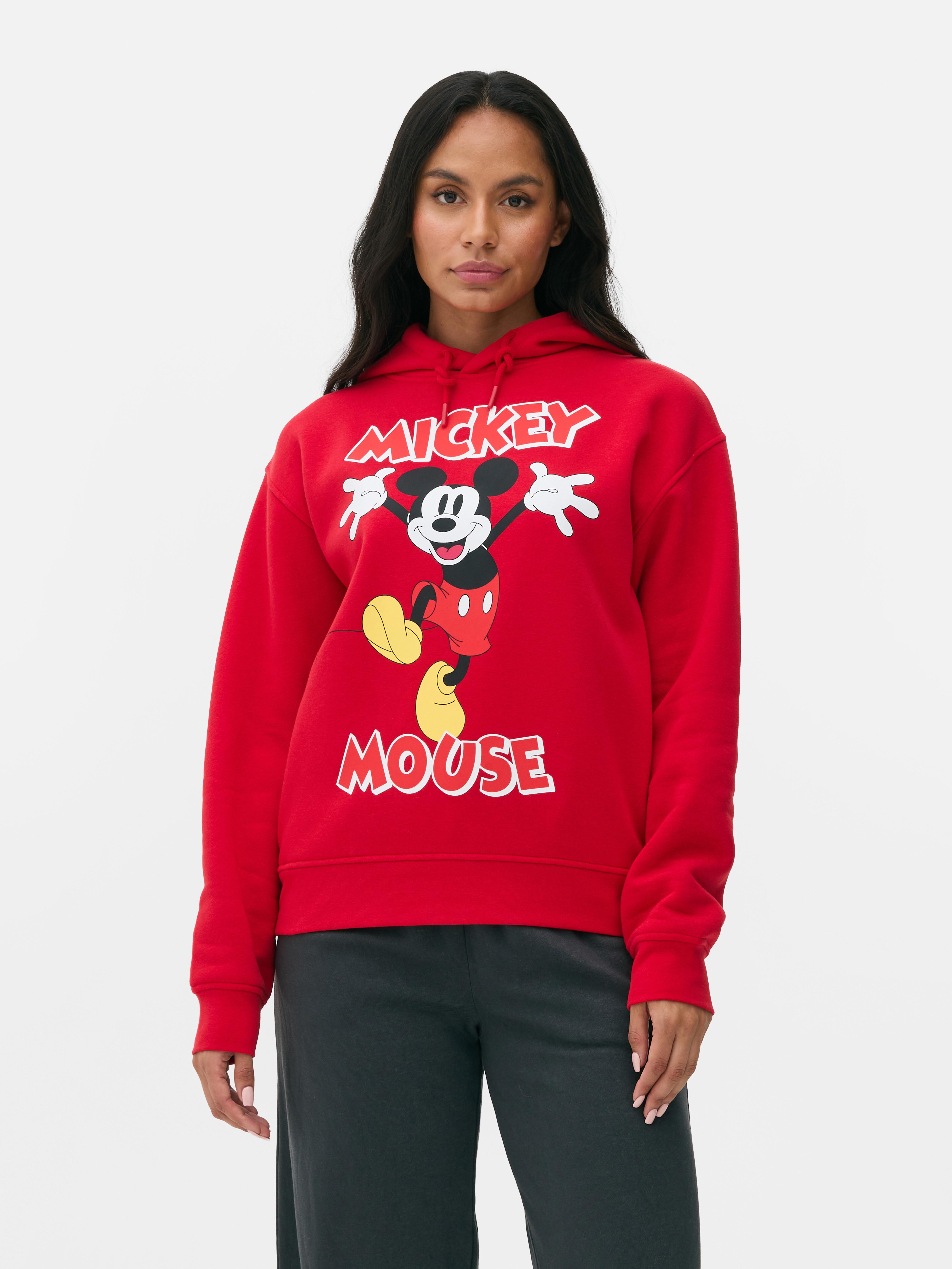 Womens Red Disney s Mickey Mouse Pullover Drawstring Hoodie Primark