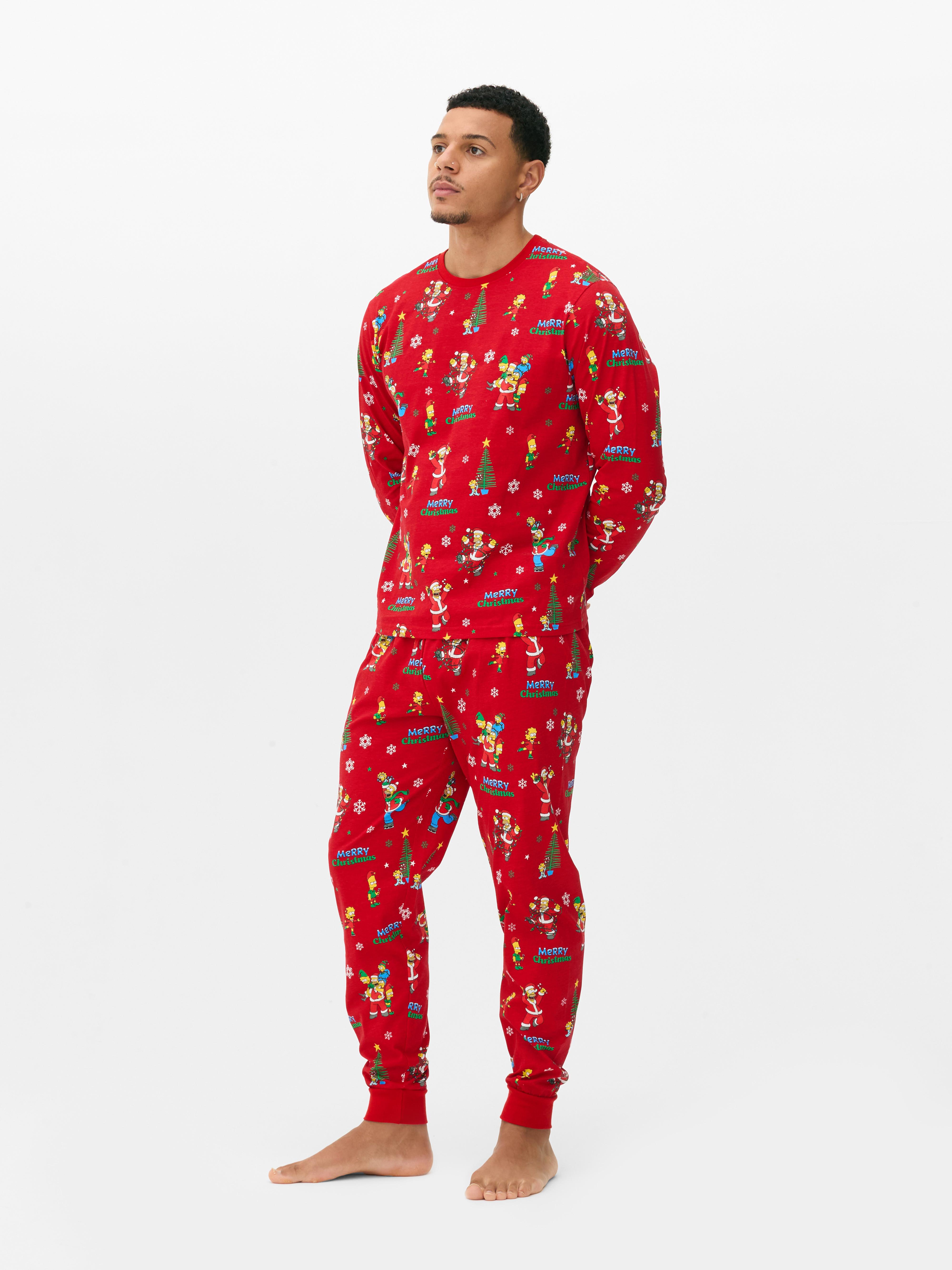 Mens Red Men s The Simpsons Christmas Family Pyjamas Primark