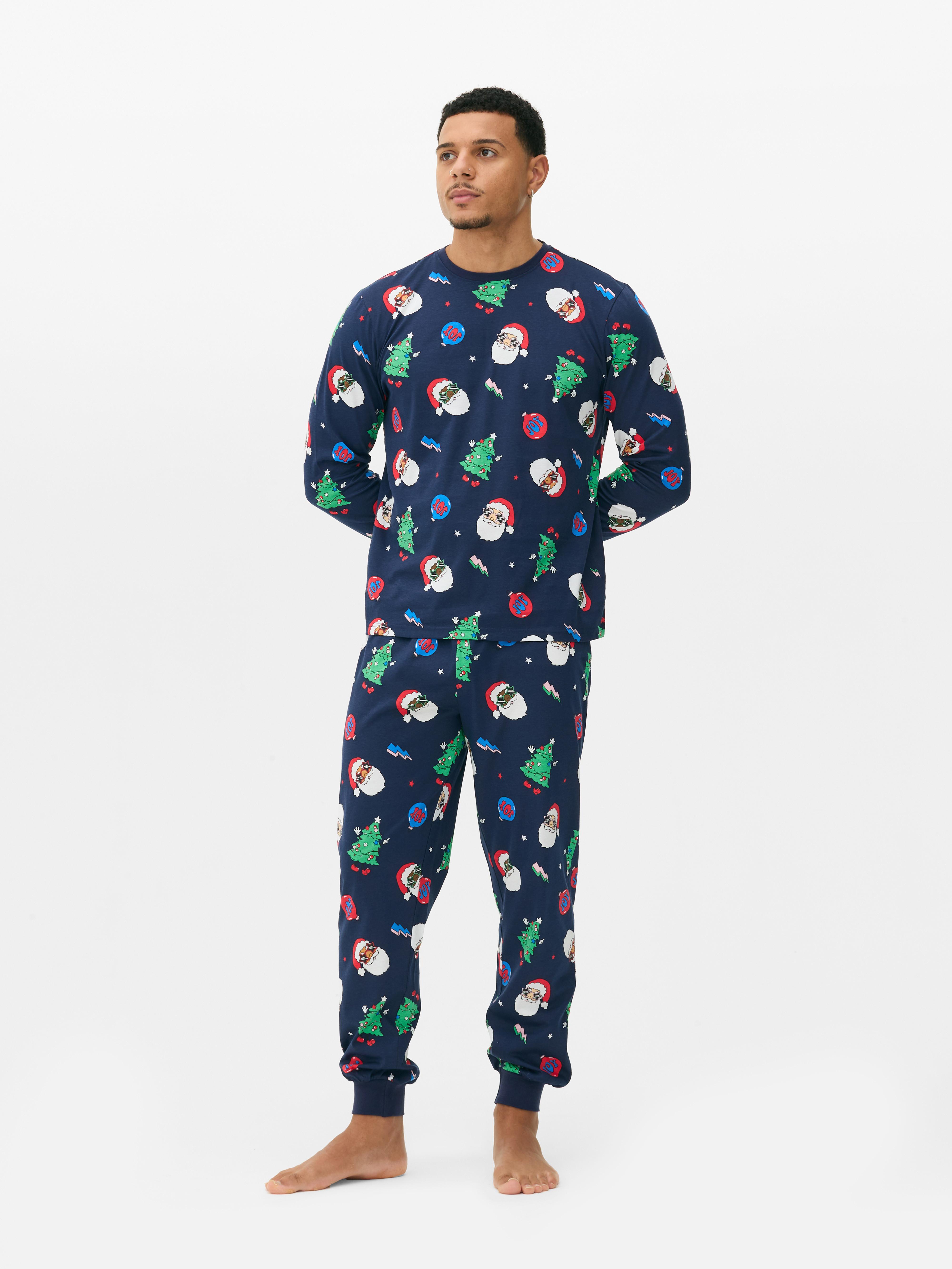 Men s Blue Men s Santa Family Pyjamas Penneys