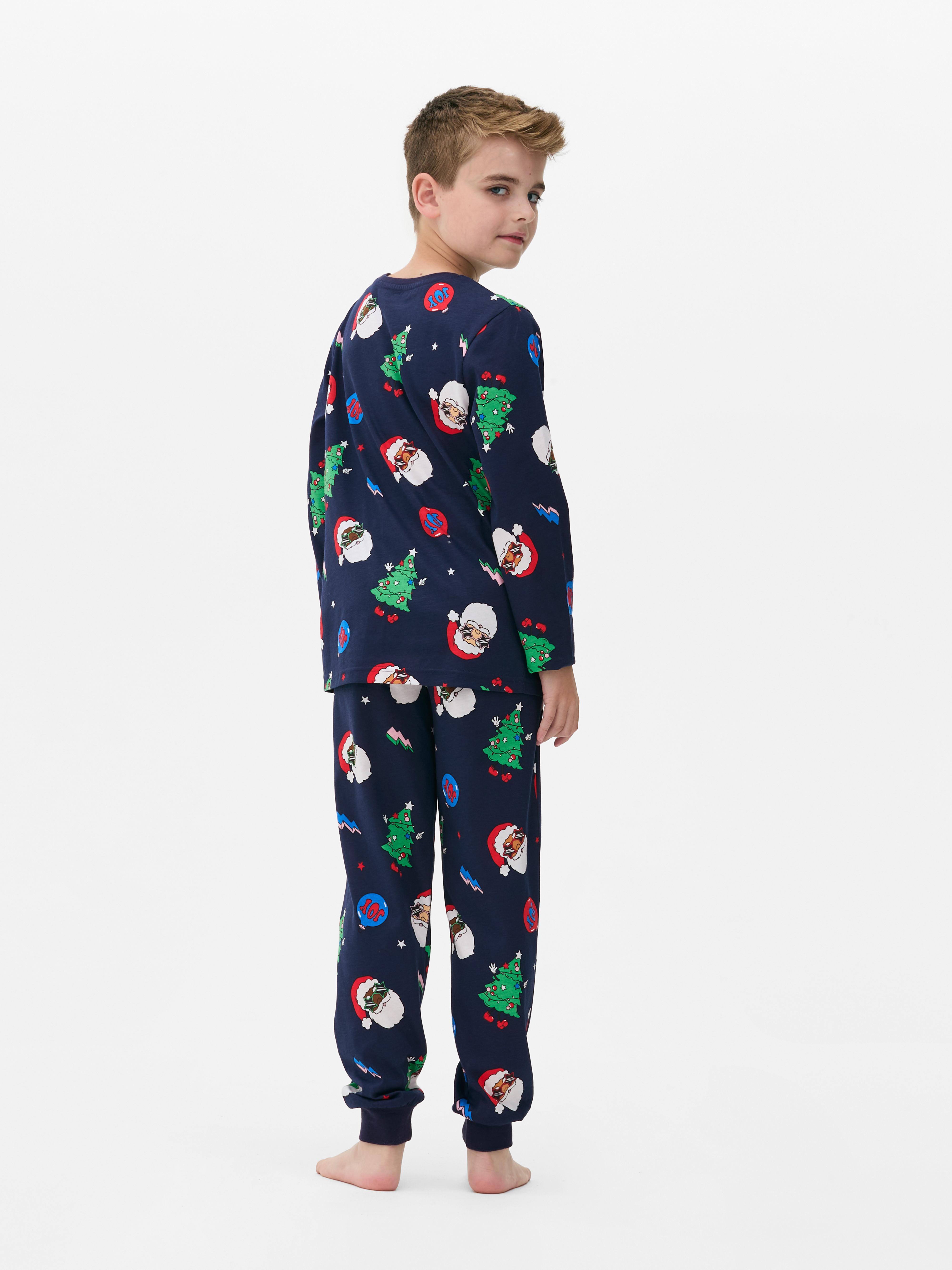 Boys Navy Kids Santa Jersey Family Pyjamas Primark