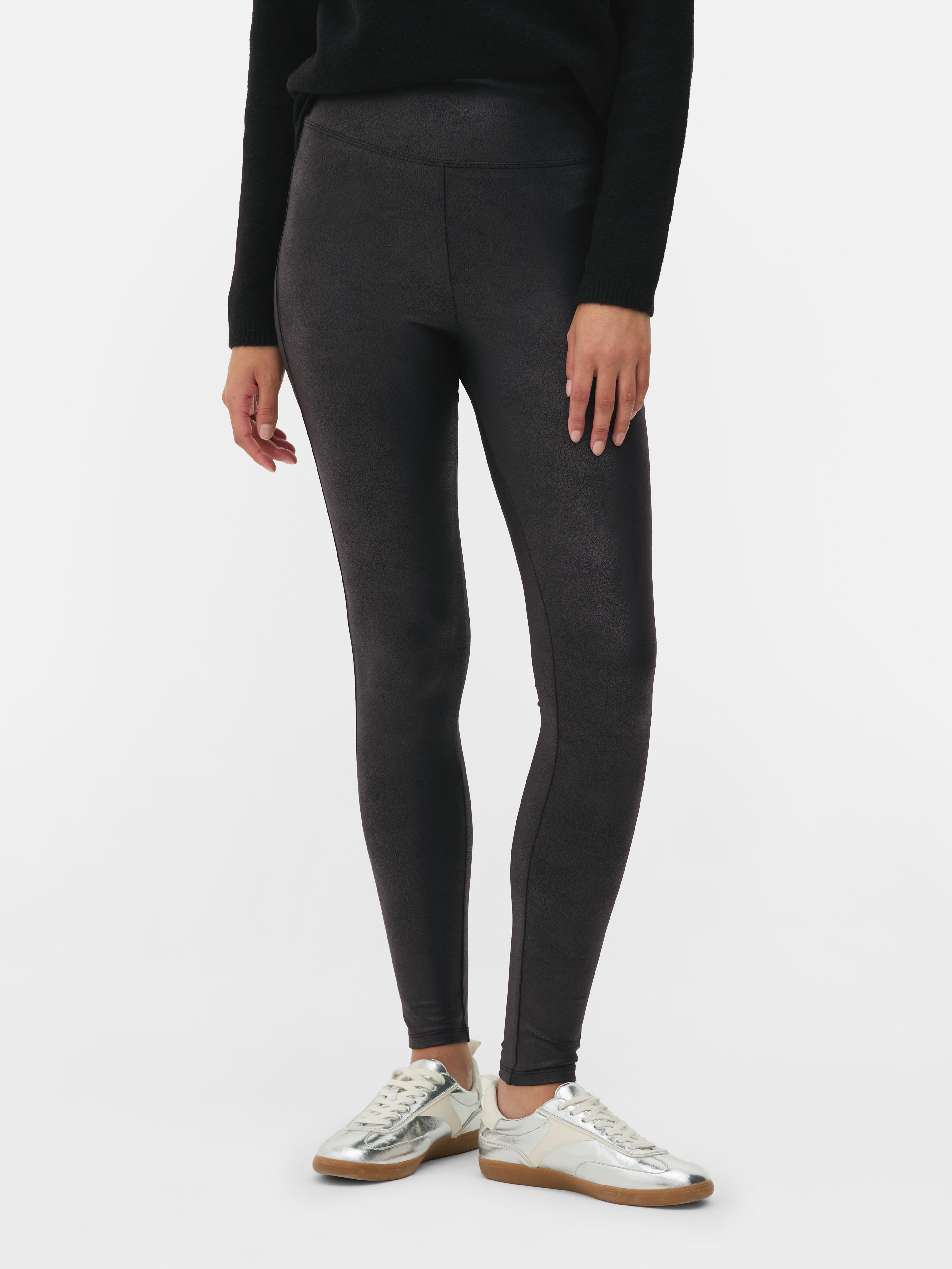 Womens Black Wet Look Leggings Primark