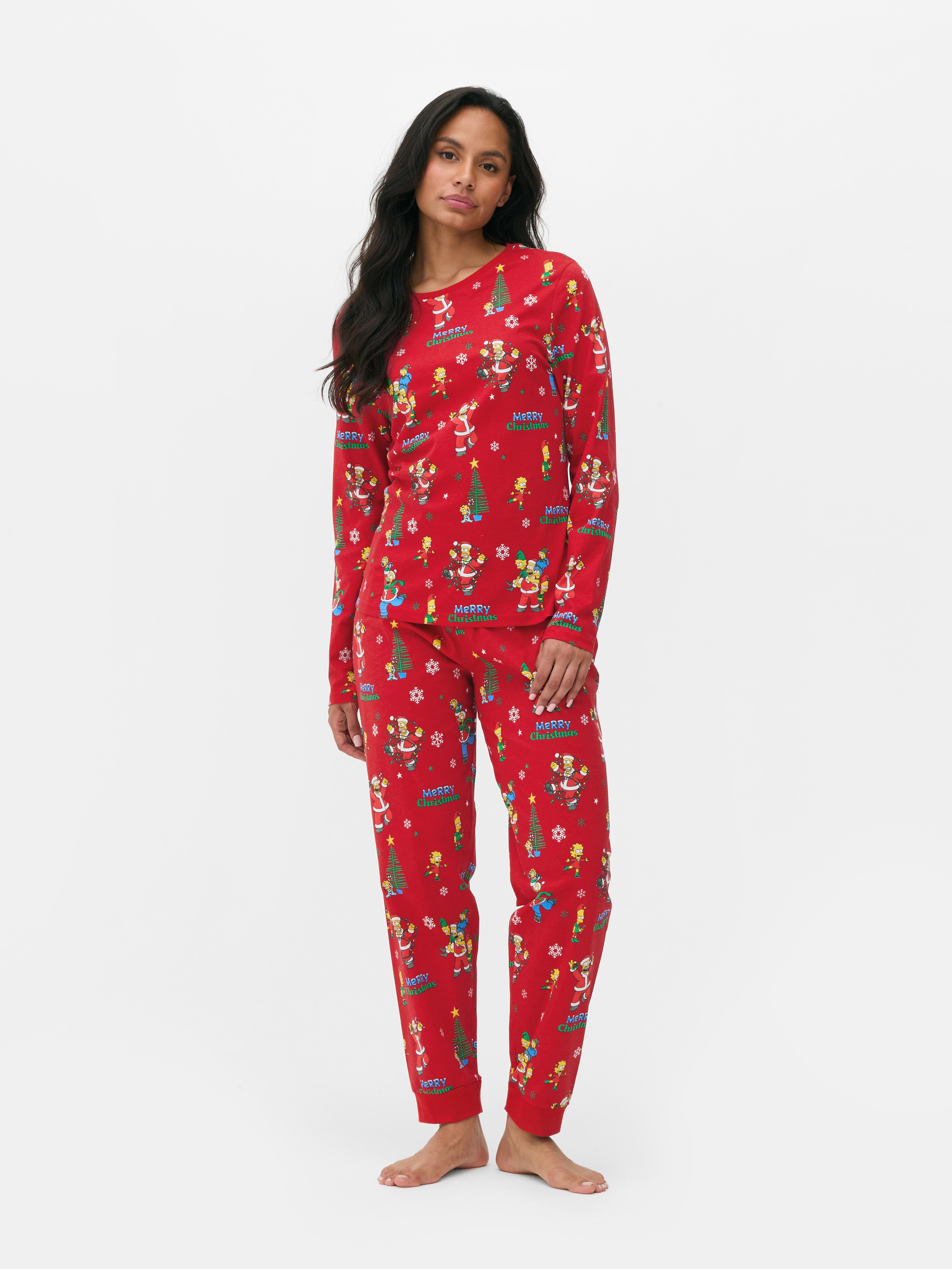 Womens Red Women s The Simpsons Christmas Family Pyjamas Primark