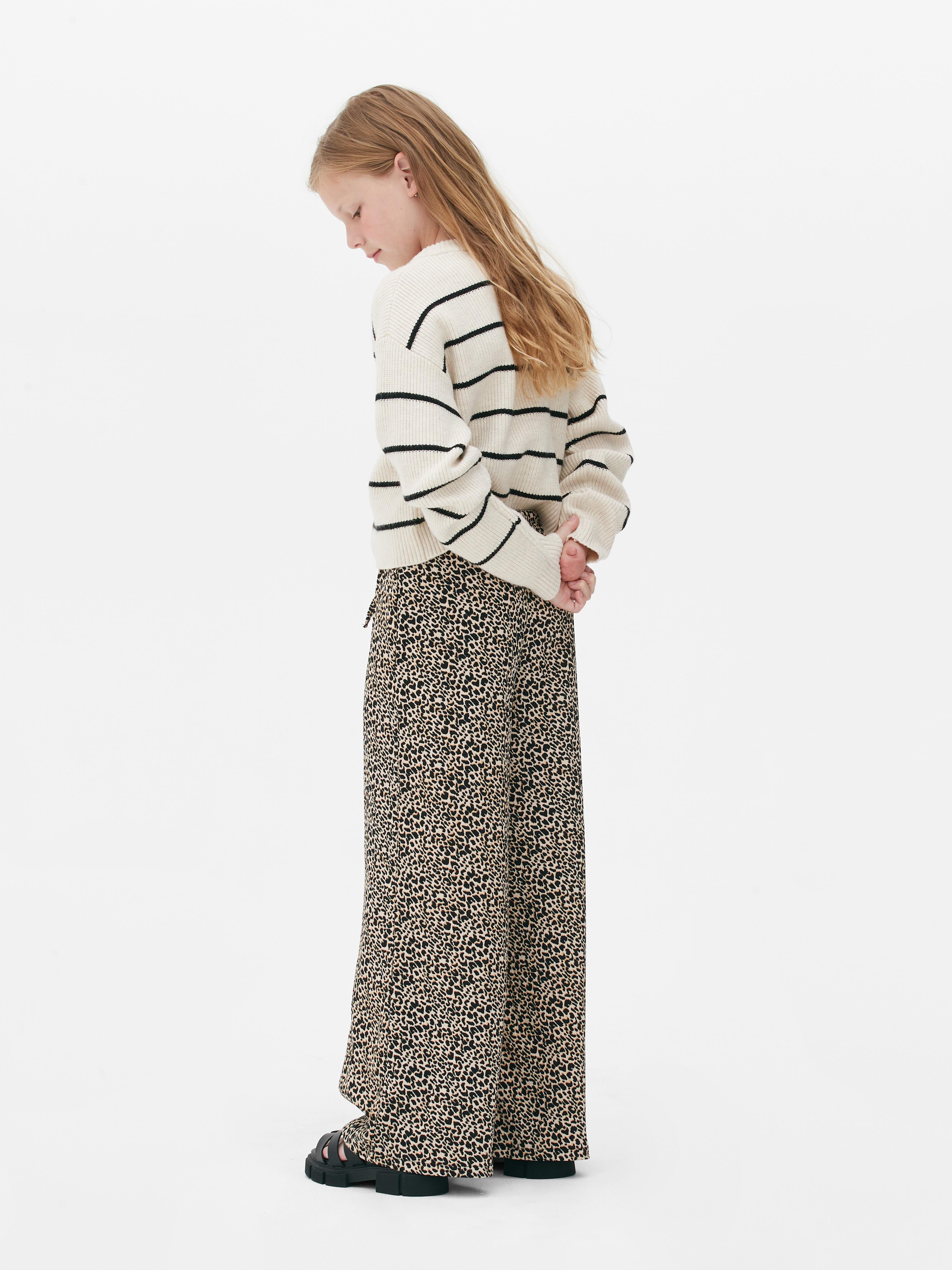 Leopard Wide Leg Trousers