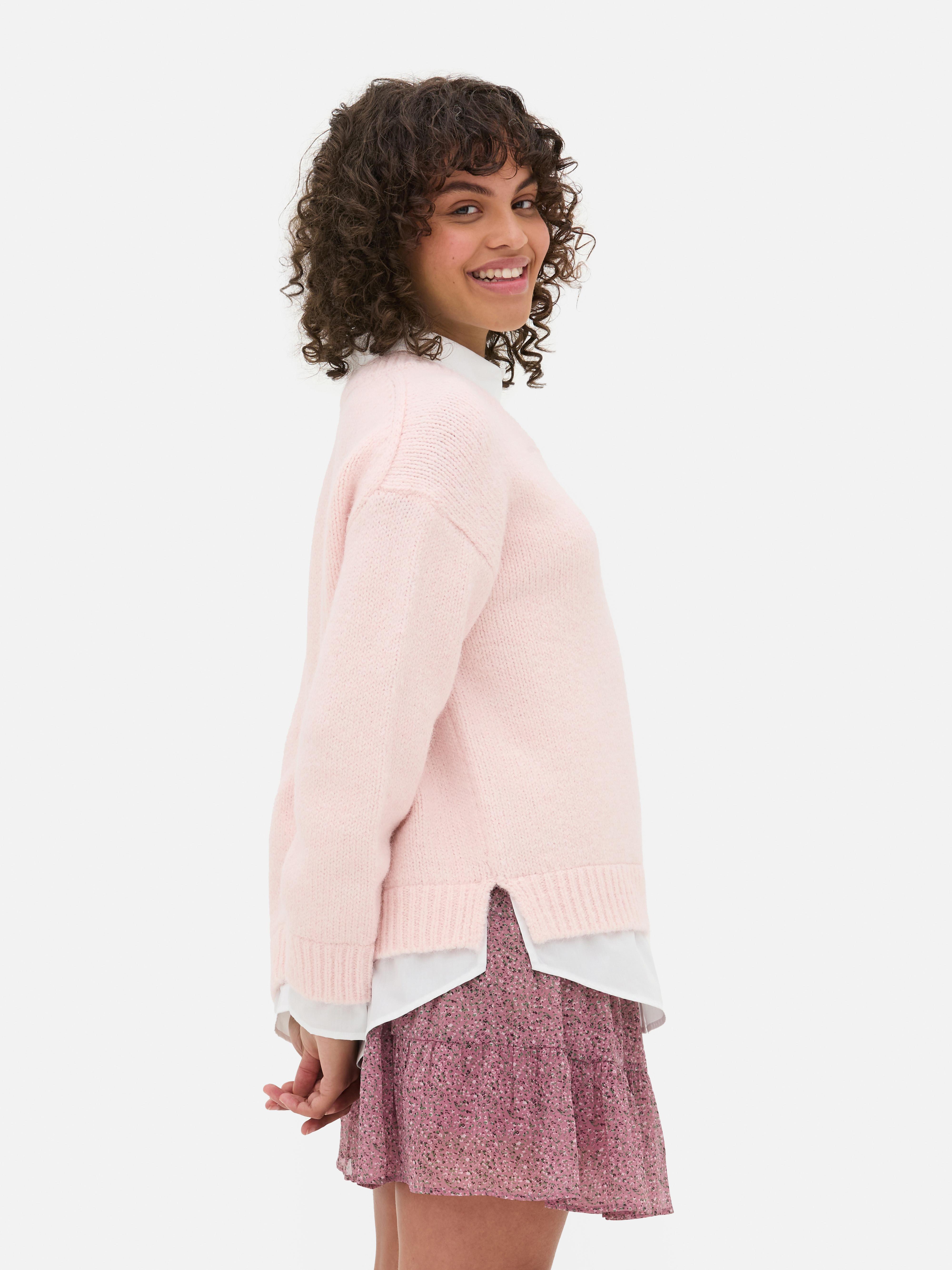 2-in-1-Hemd und -Pullover