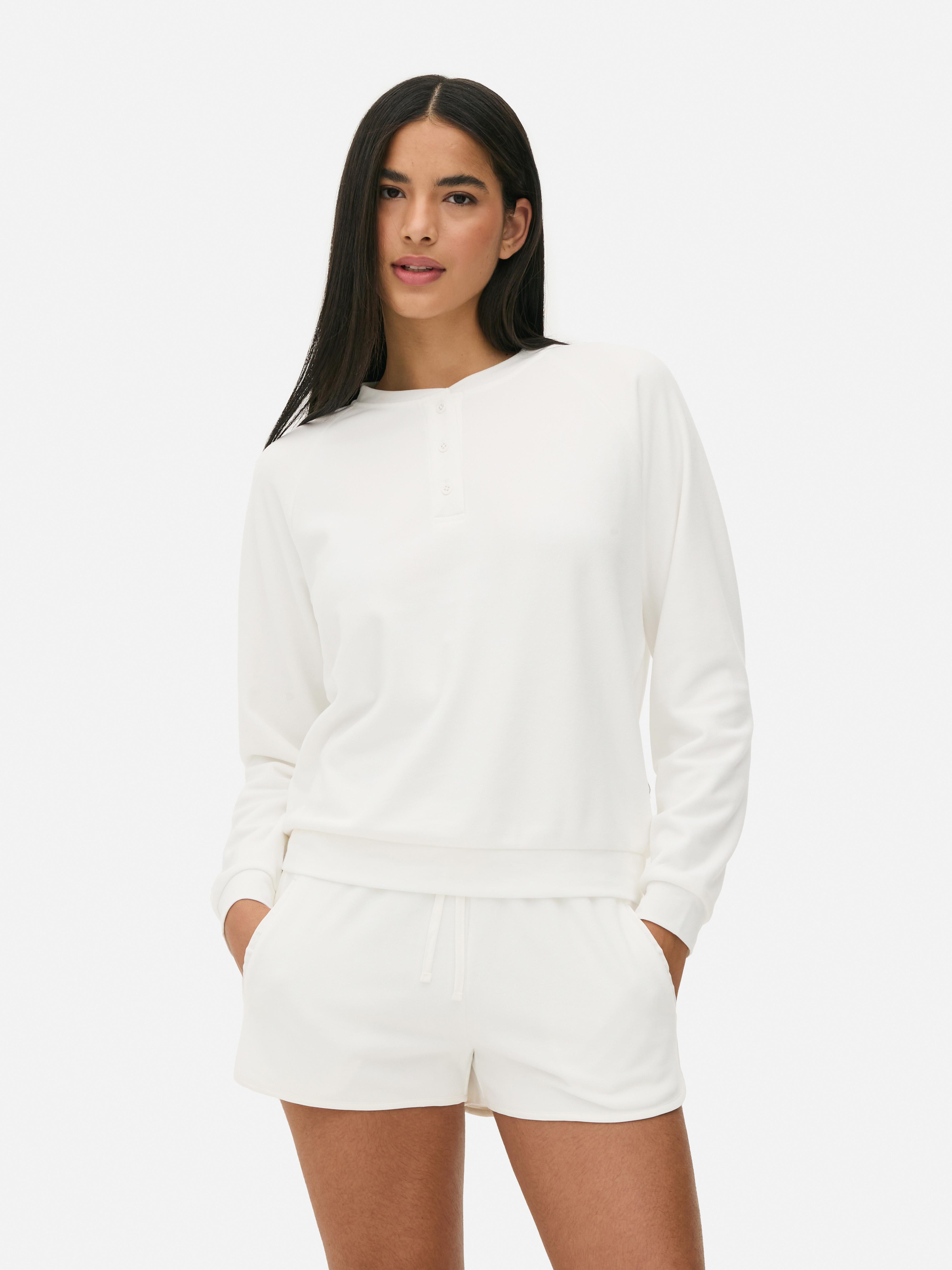 White long sleeve pyjama top hotsell