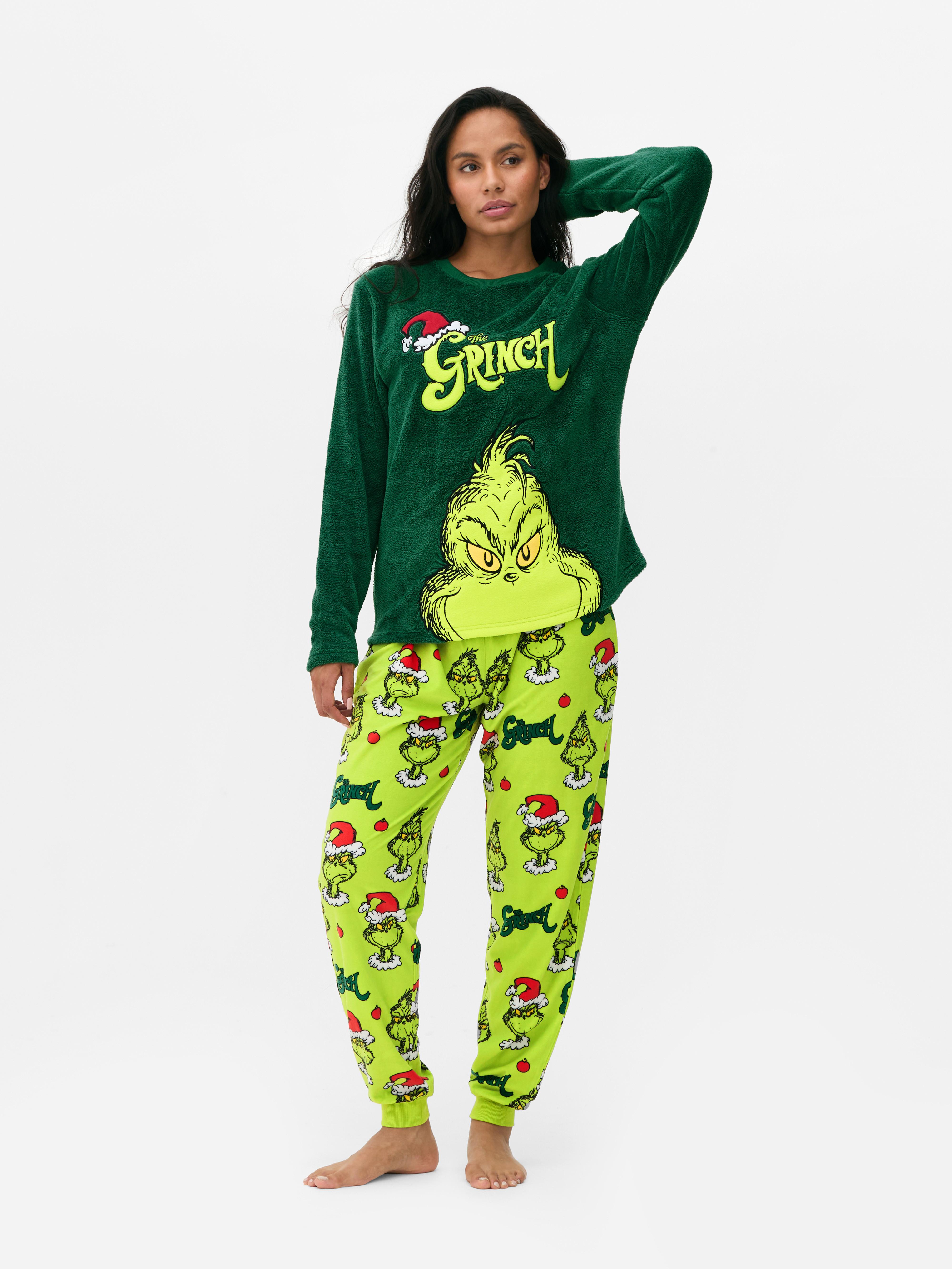 Women s Green Women s The Grinch Fleece Family Pajamas Primark