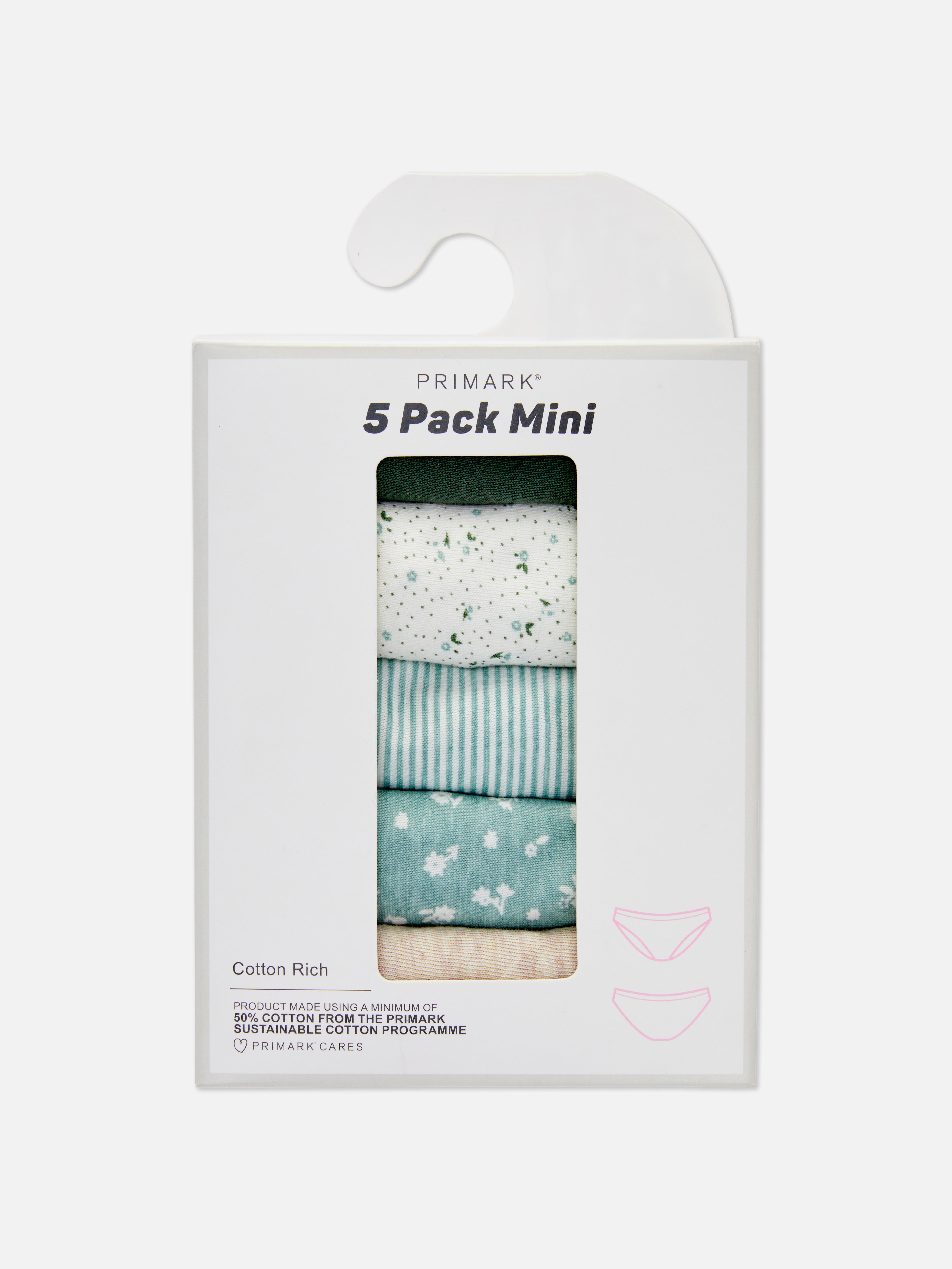 Gemusterte Mini-Slips für den Alltag, 5er-Pack