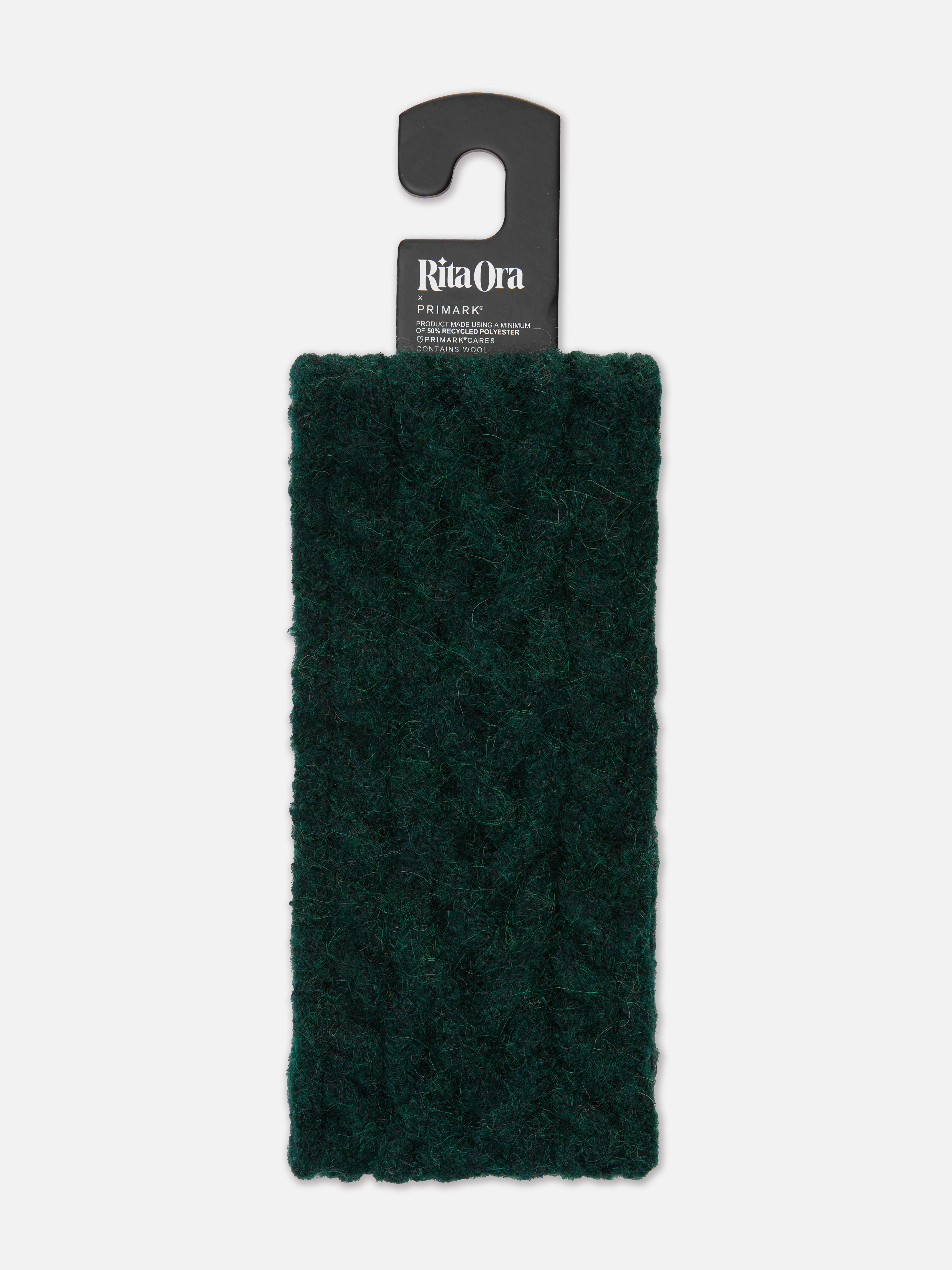 Women's Green Rita Ora Cable Knit Headband Primark