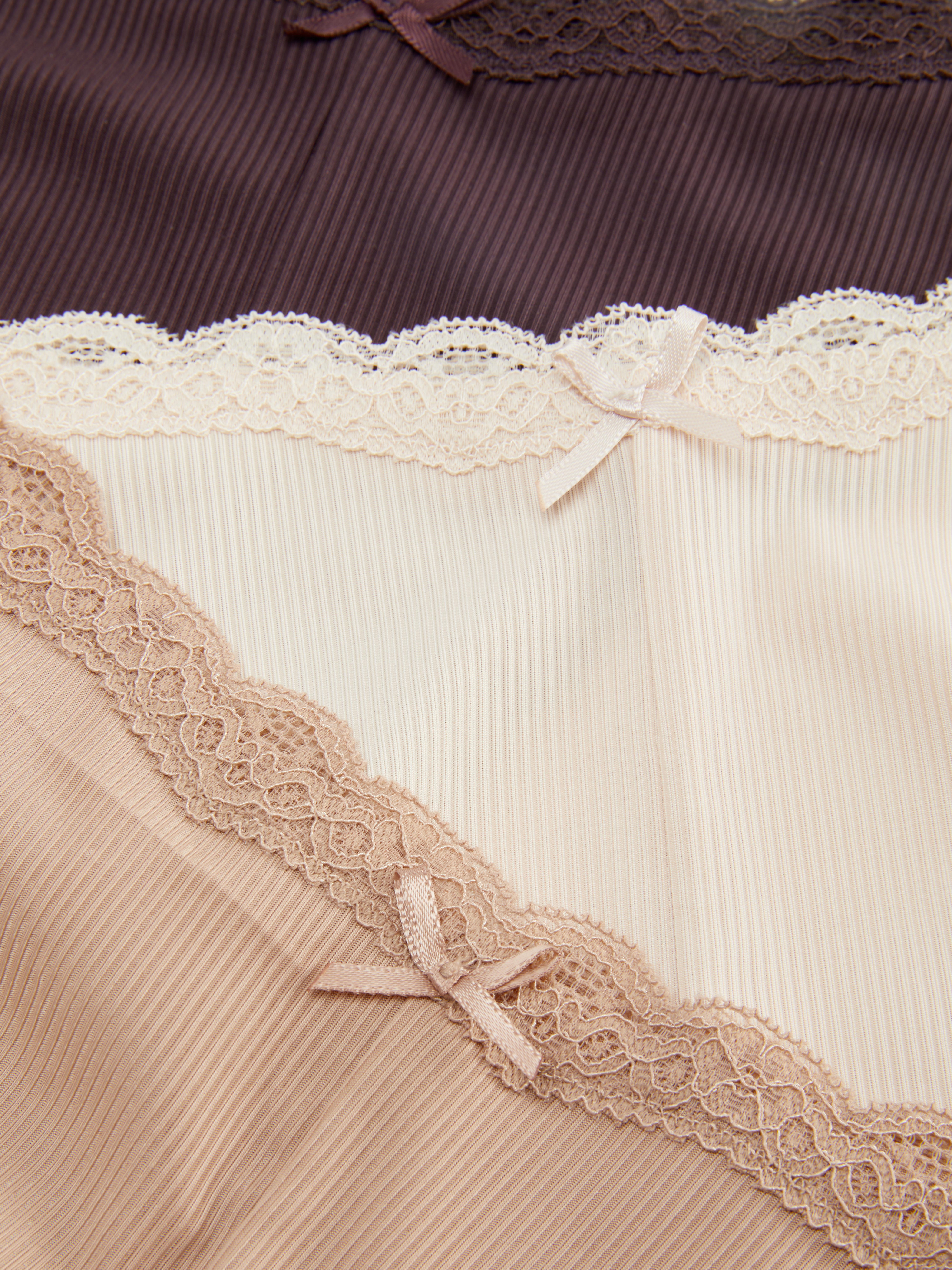 Geribde Brazilian slips, set van 3
