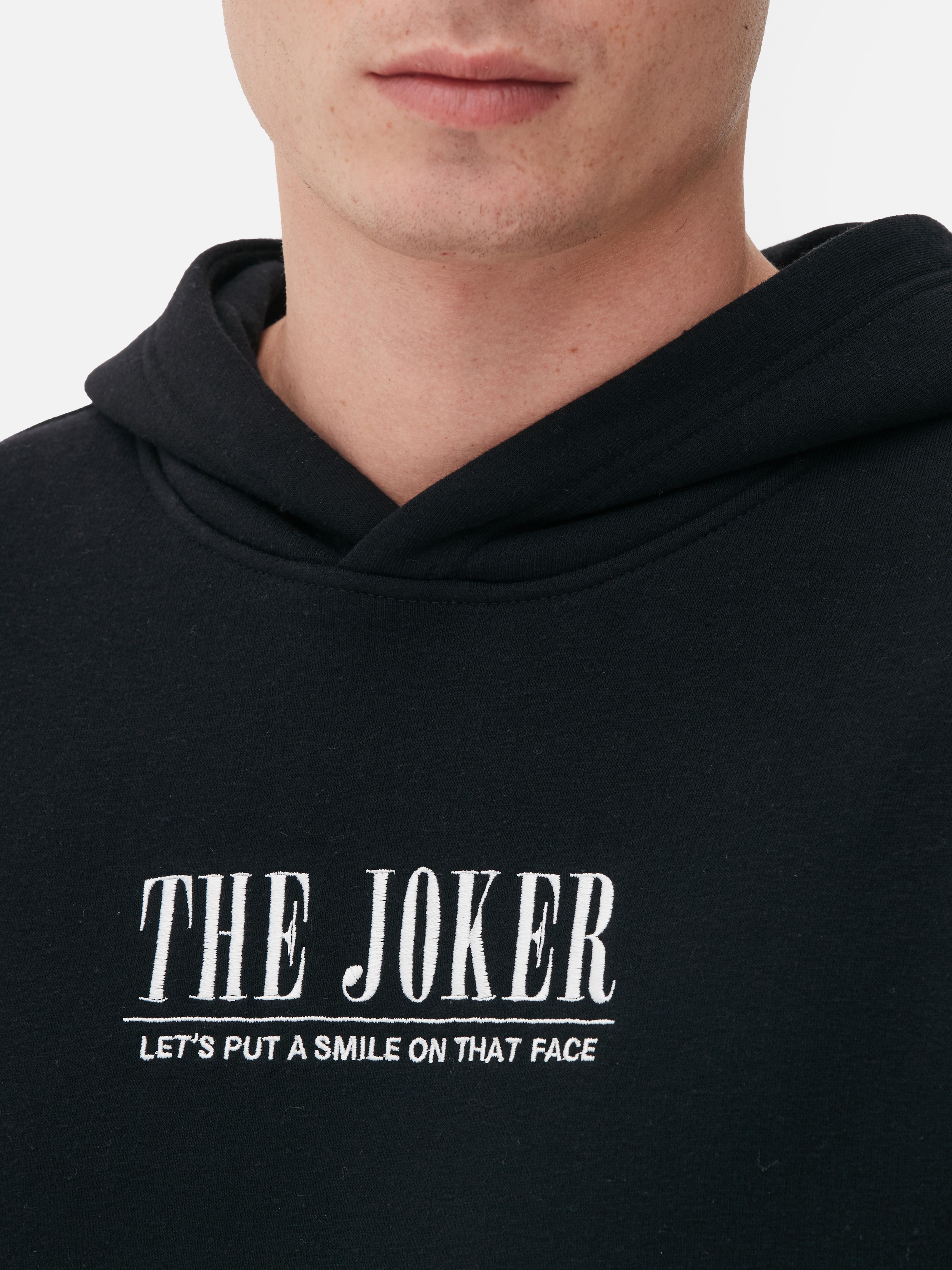 Mens Black The Joker Back Graphic Hoodie Primark