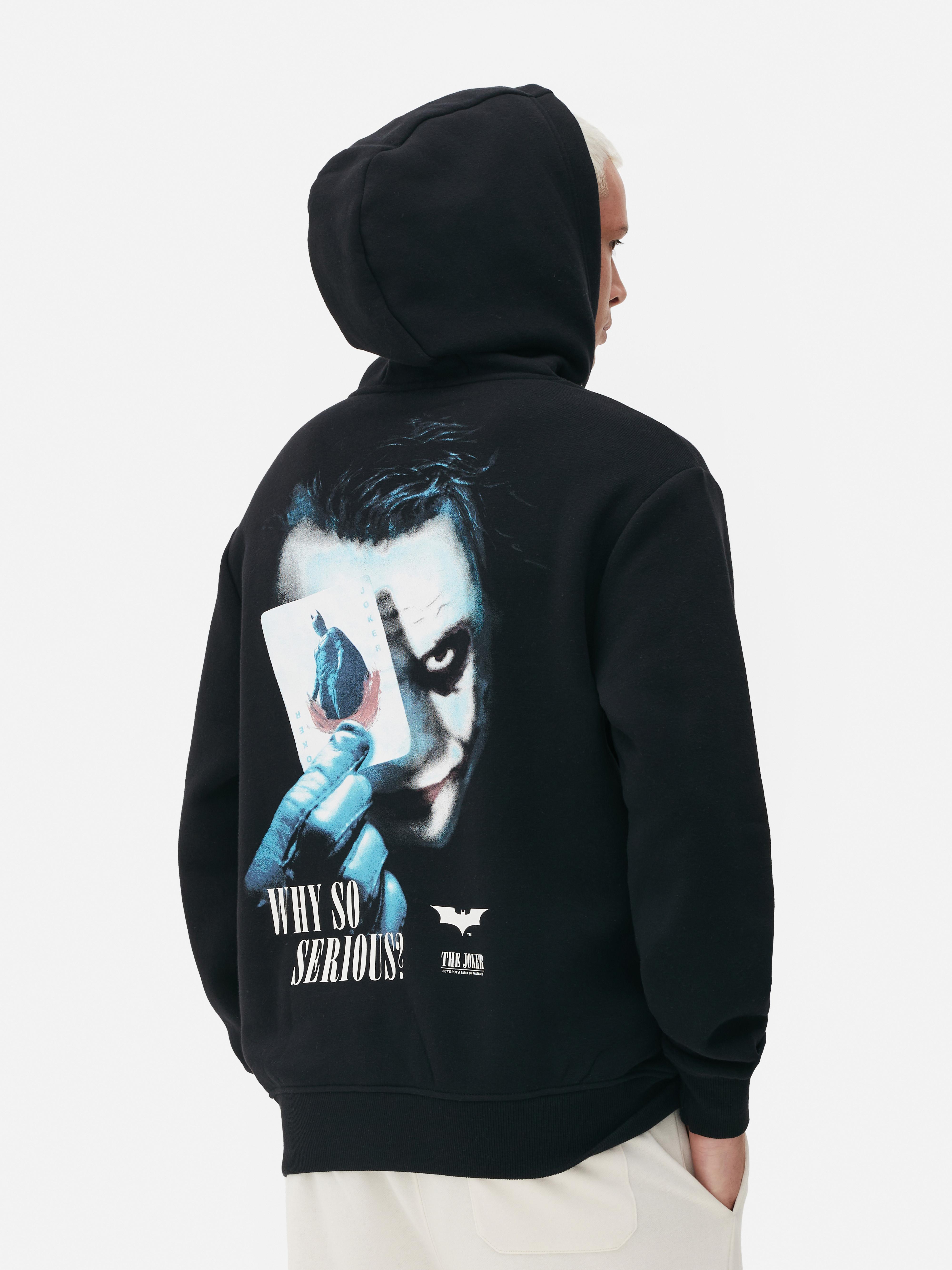 Mens Black The Joker Back Graphic Hoodie Primark