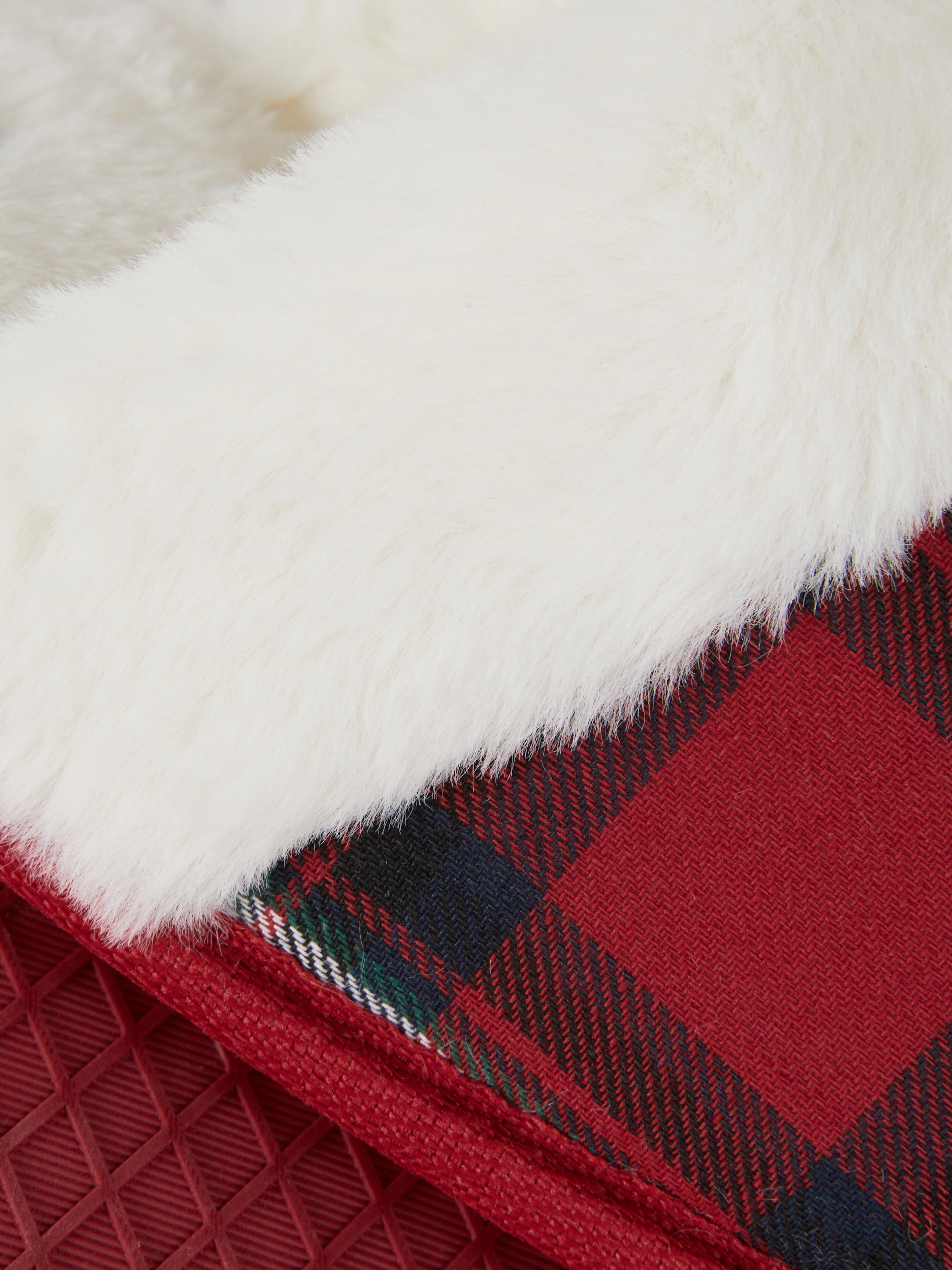Womens Red Tartan Family Matching Slippers Primark