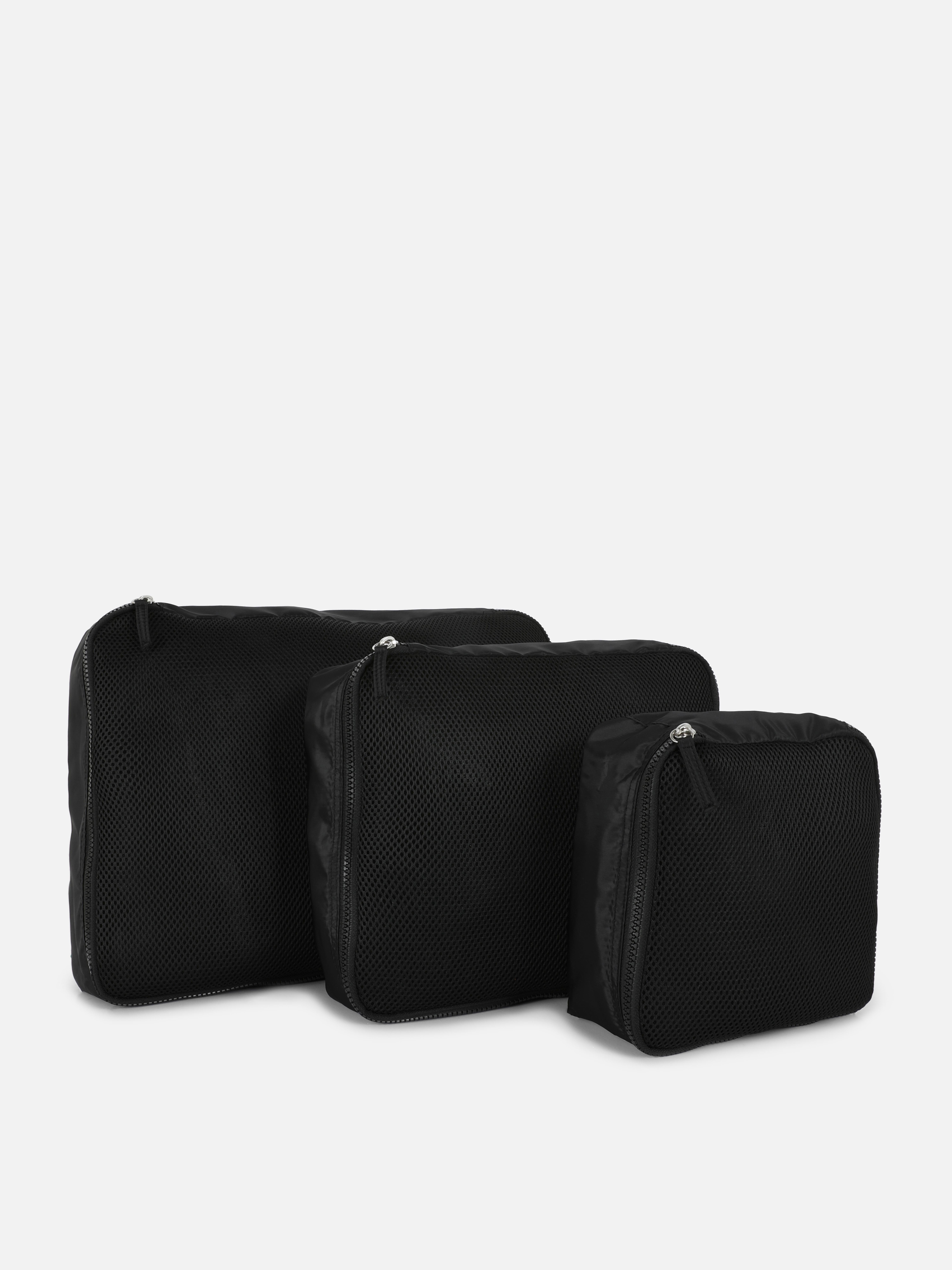 Set de 3 gentuțe cubice din plasă