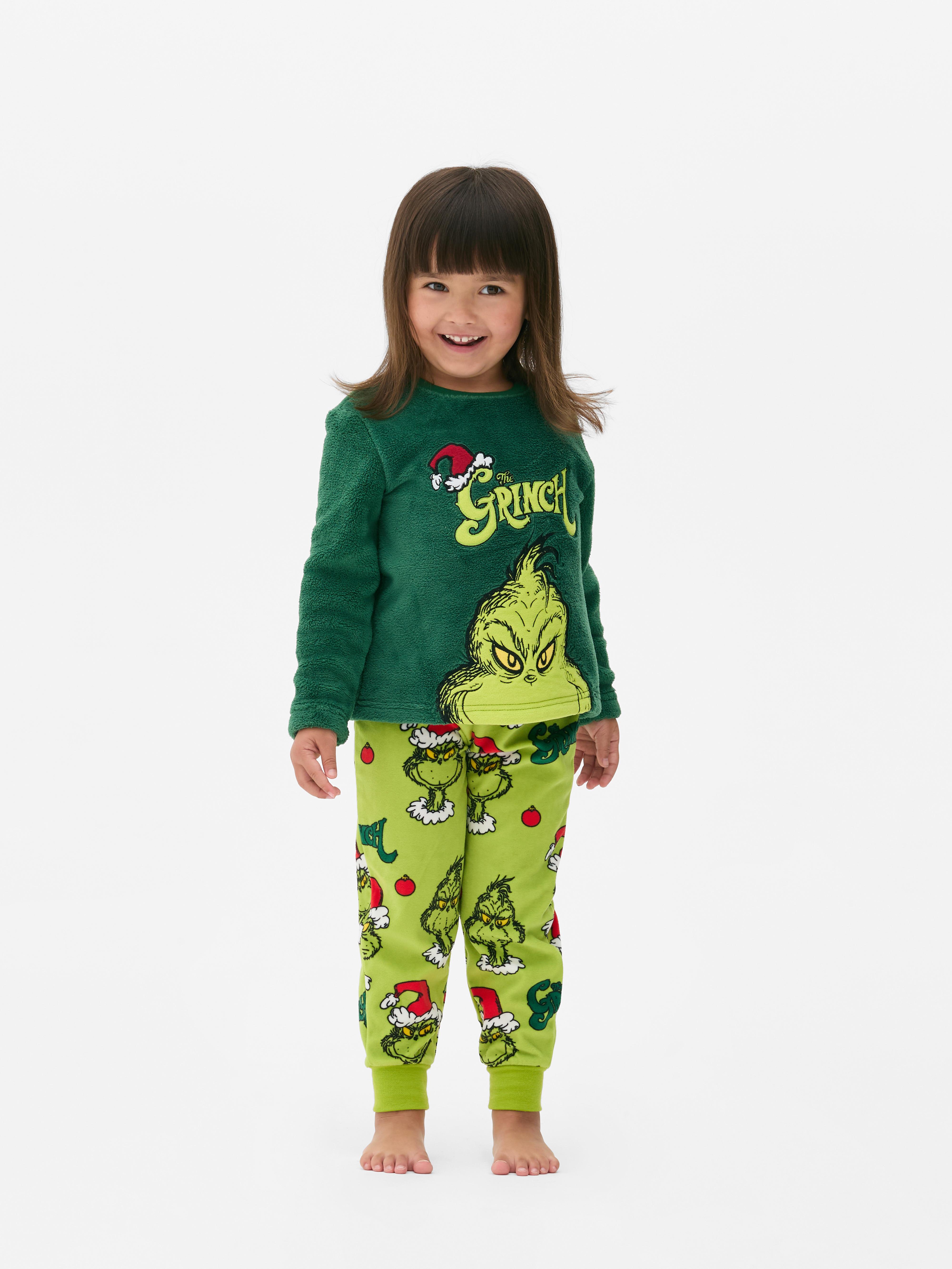 Girls Green Kids The Grinch Fleece Family Pyjamas Primark