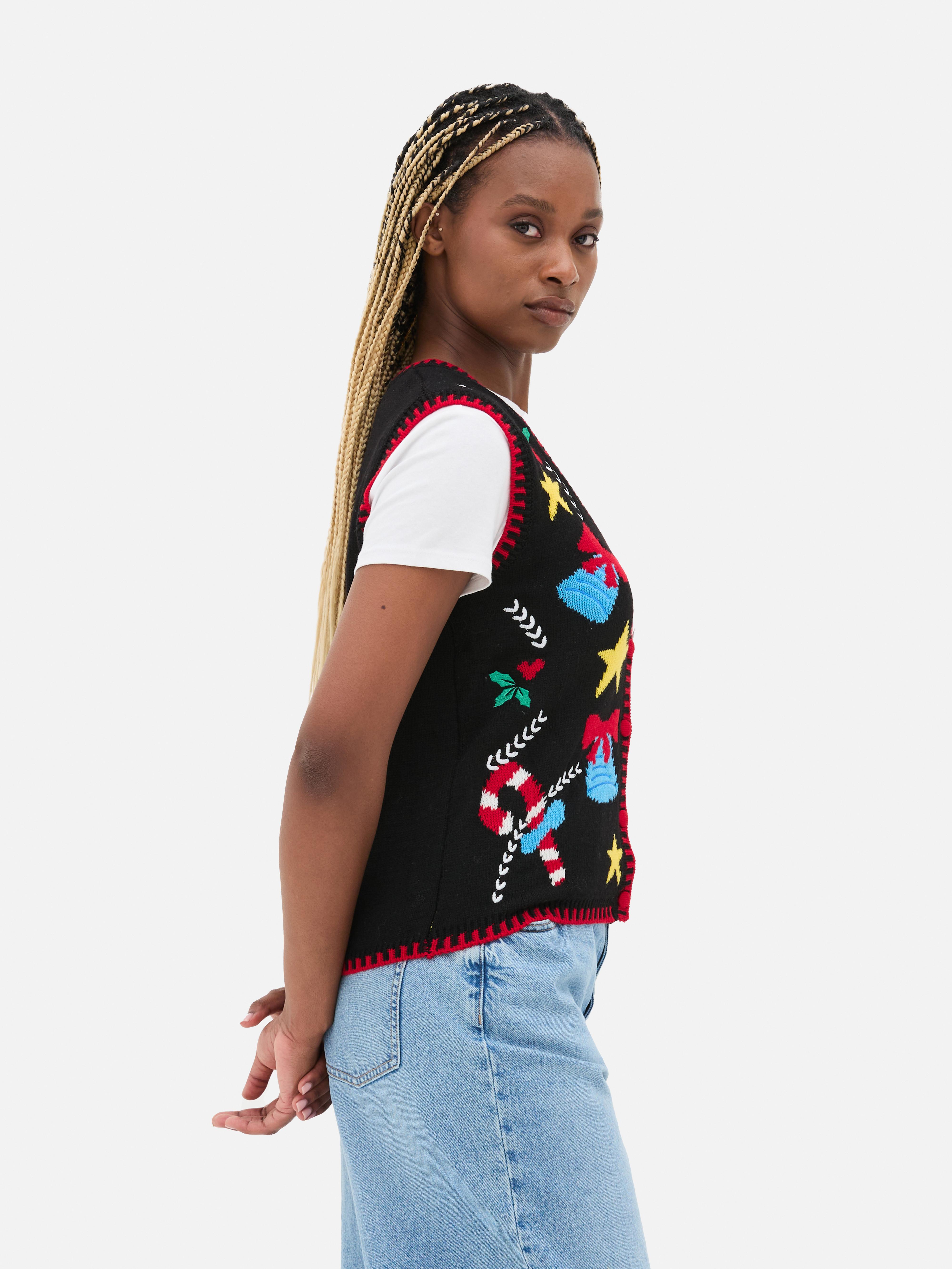 Christmas knitted waistcoat deals