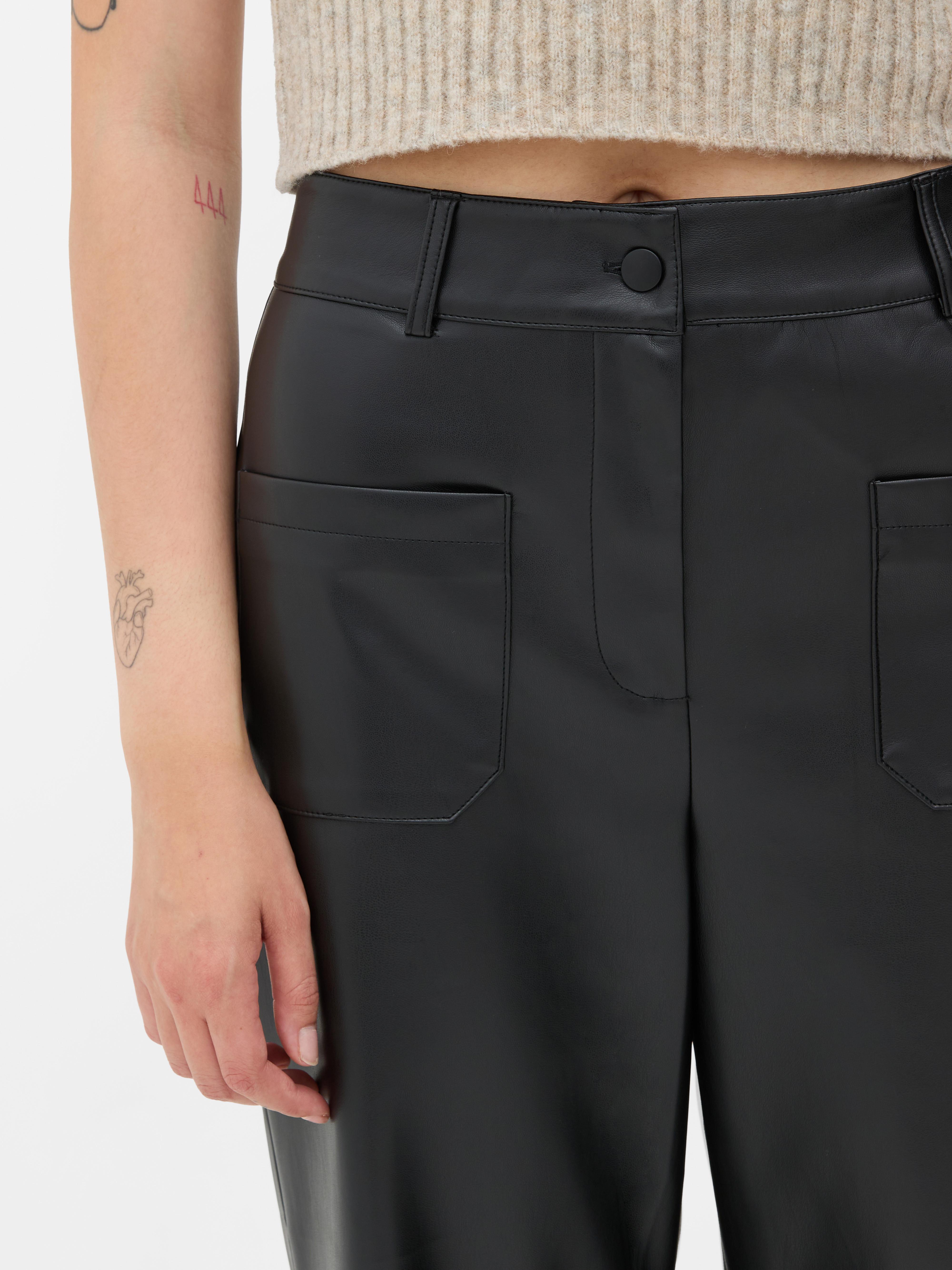 Primark faux leather trousers clearance