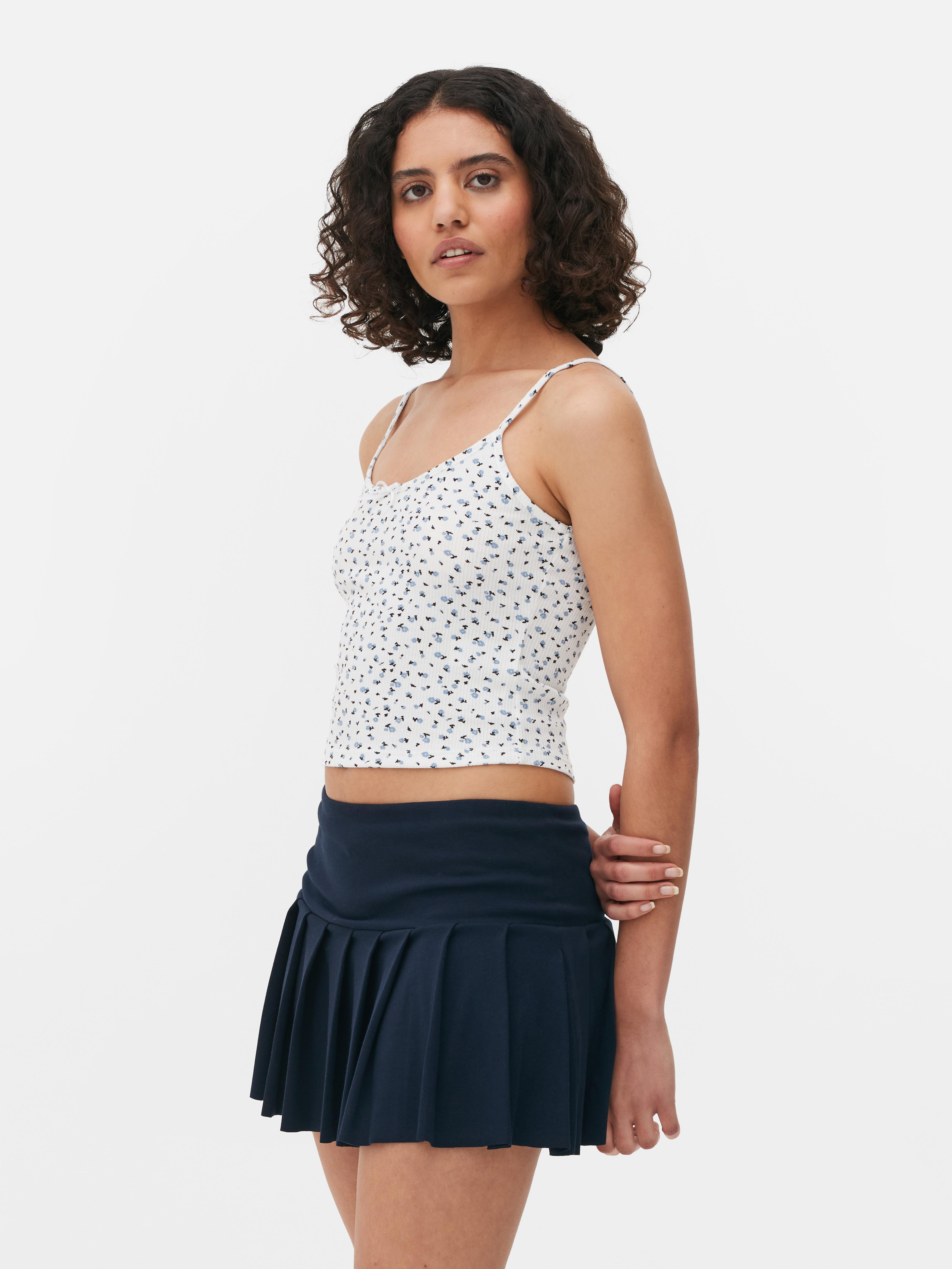 Geripptes Trägertop mit Blumenmuster - Multi - Damen | Primark 