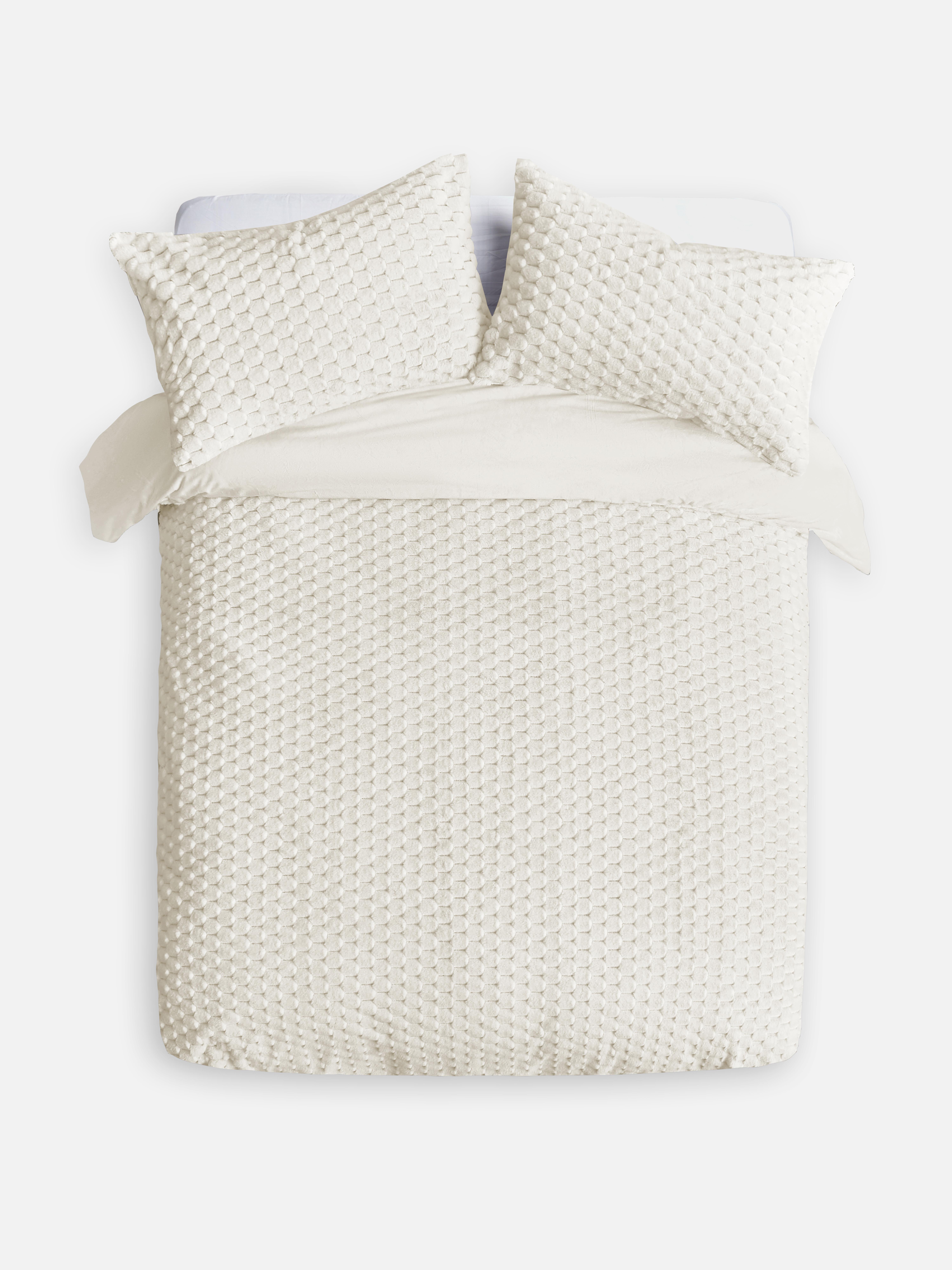 Cream Texture Double Duvet Cover Set Penneys