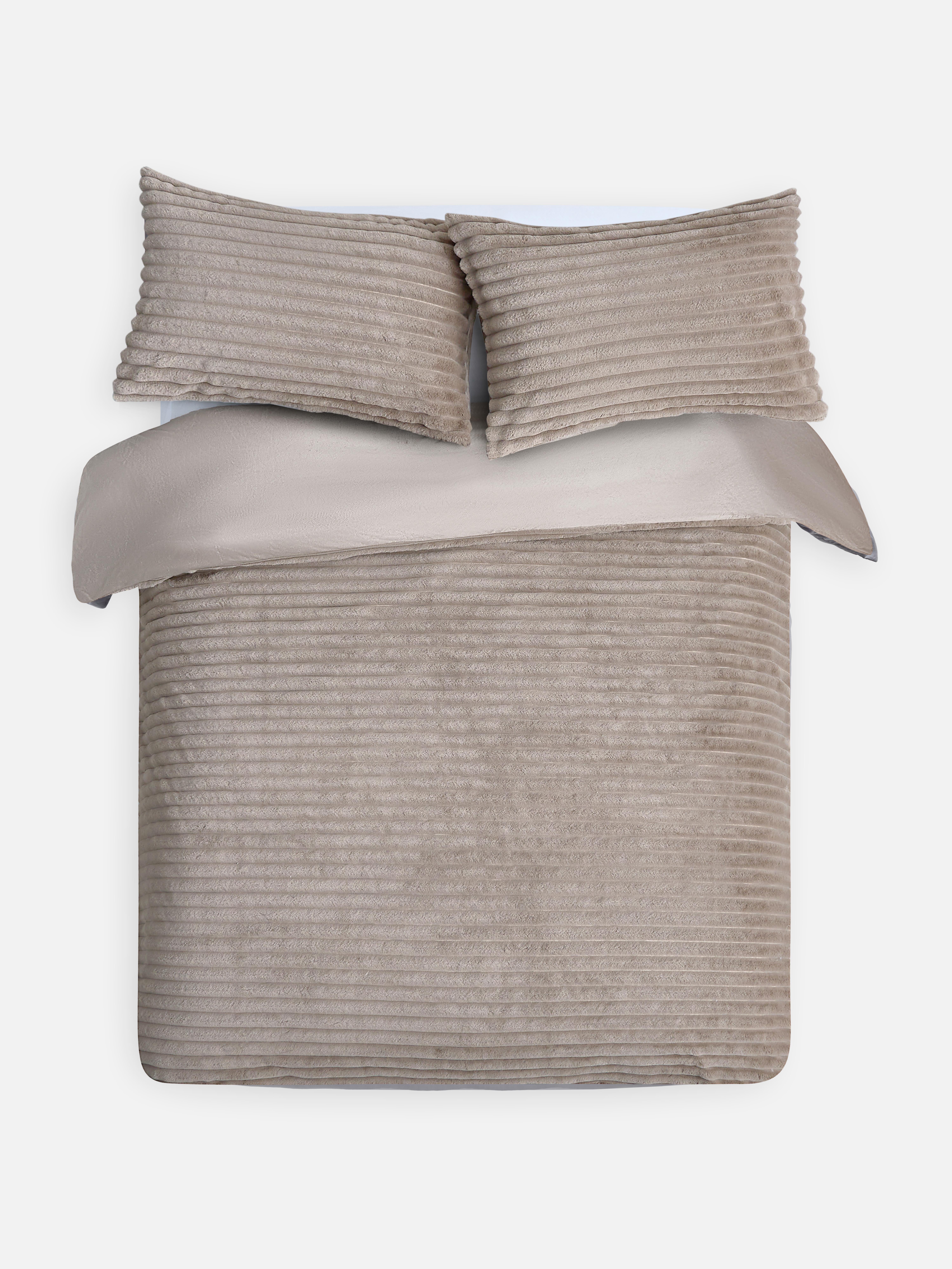 Brown Ribbed Velour King Duvet Cover Set Penneys