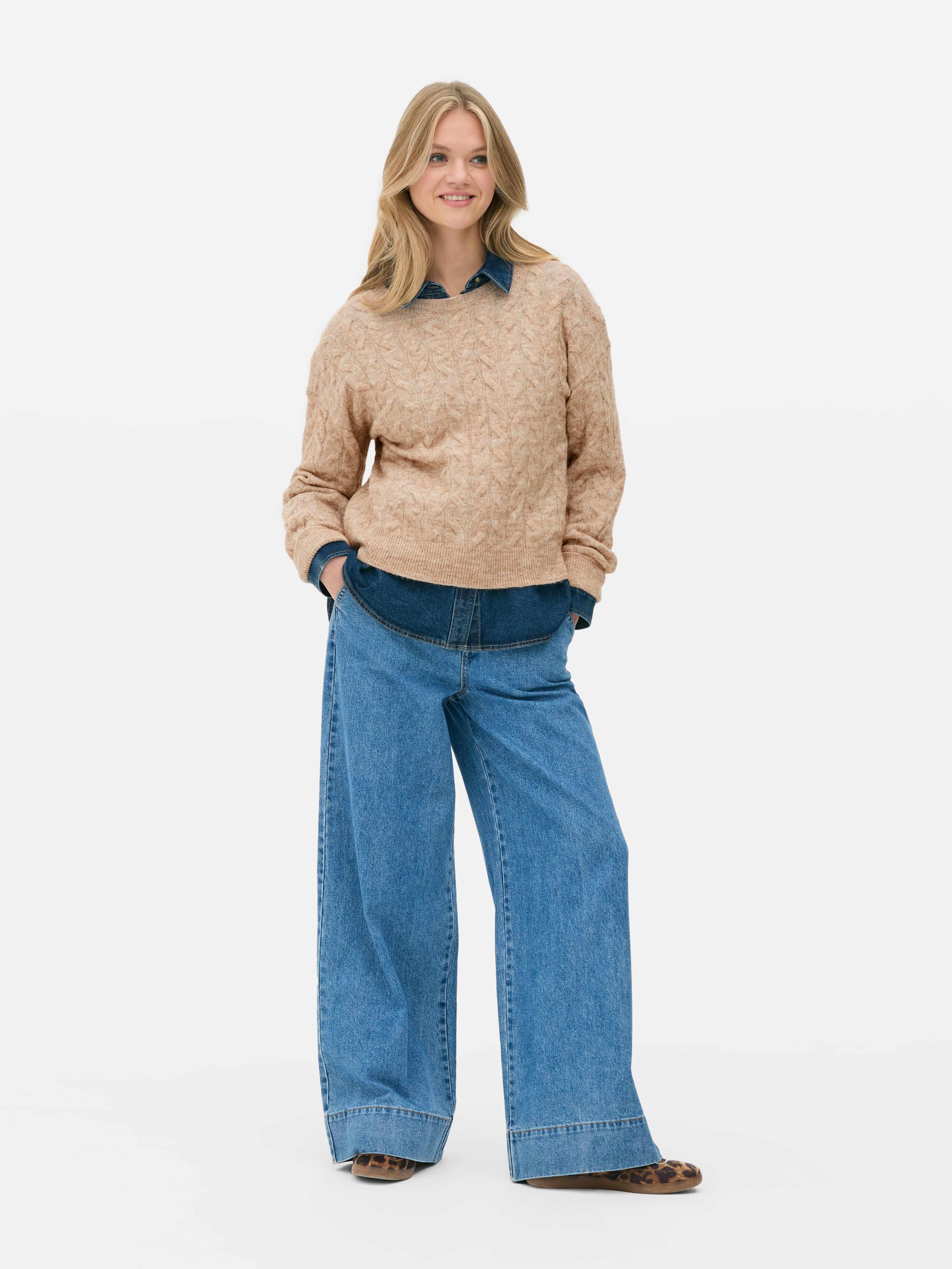 HUGO Slinnya Felpa Lavorata a Maglia, Medium Blue425, XS Donna