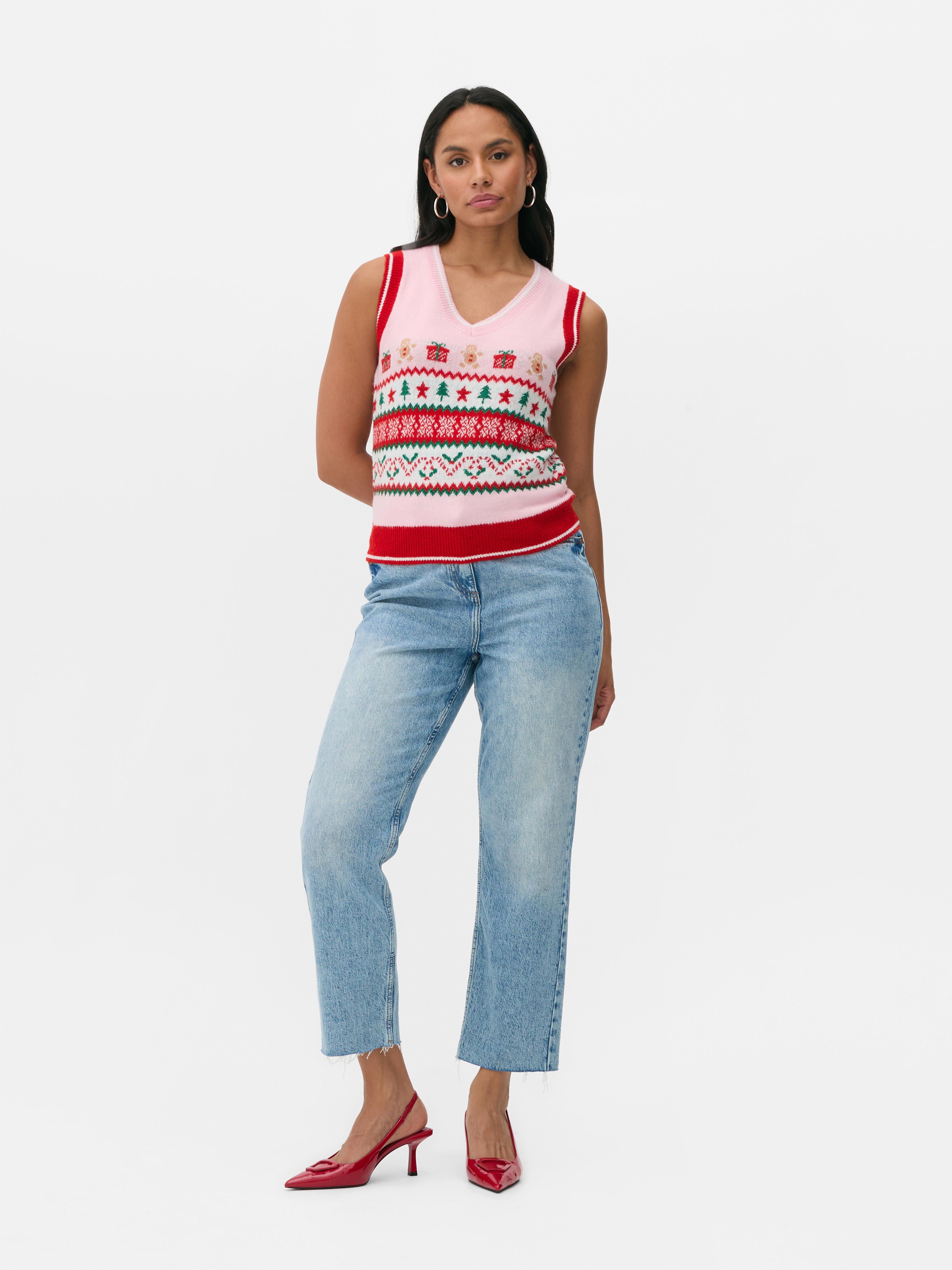 Women's Pink Women's Fair Isle Family Matching Christmas Vest | Penneys