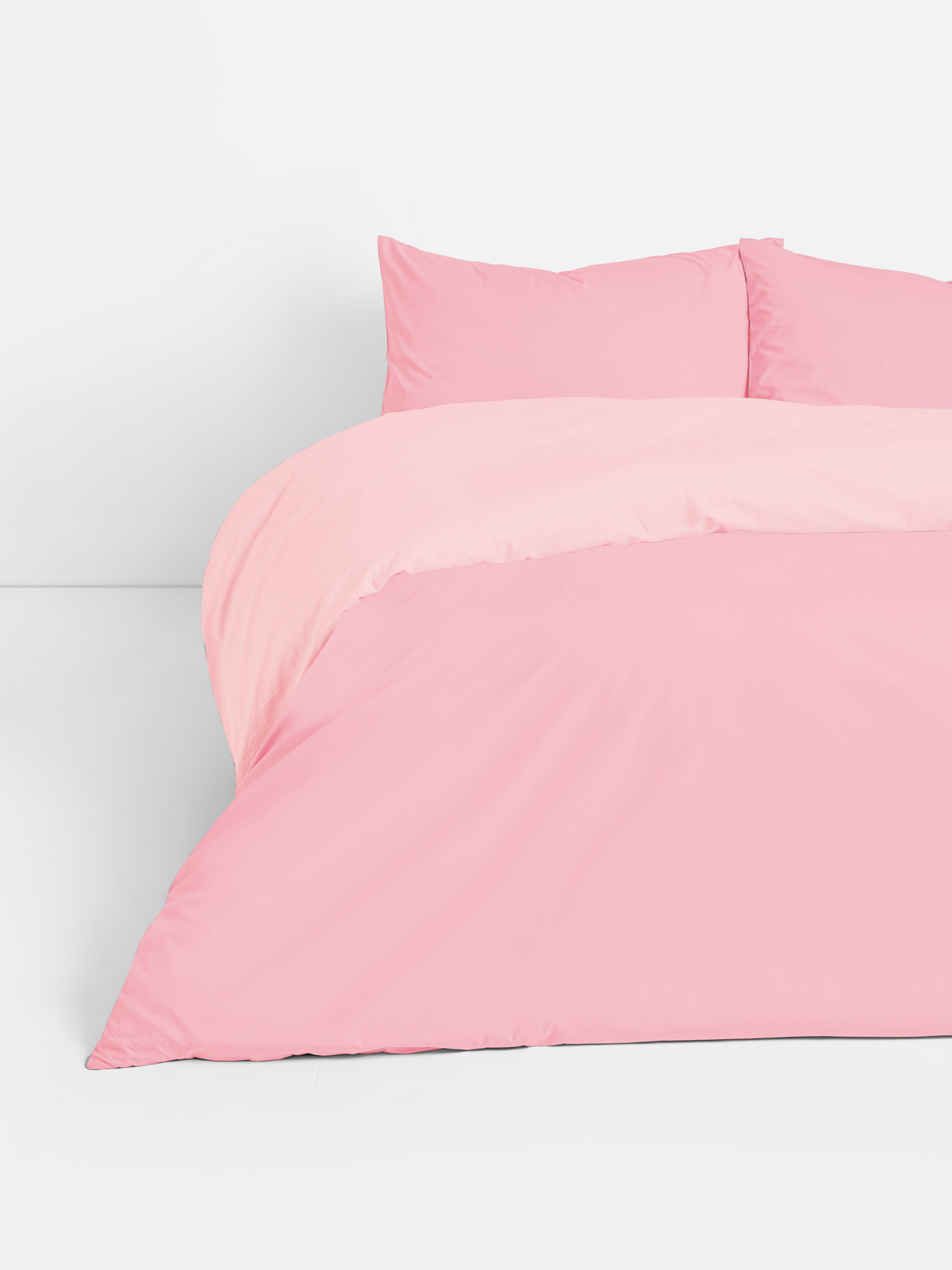 Set copripiumone matrimoniale reversibile colorato Rosa chiaro