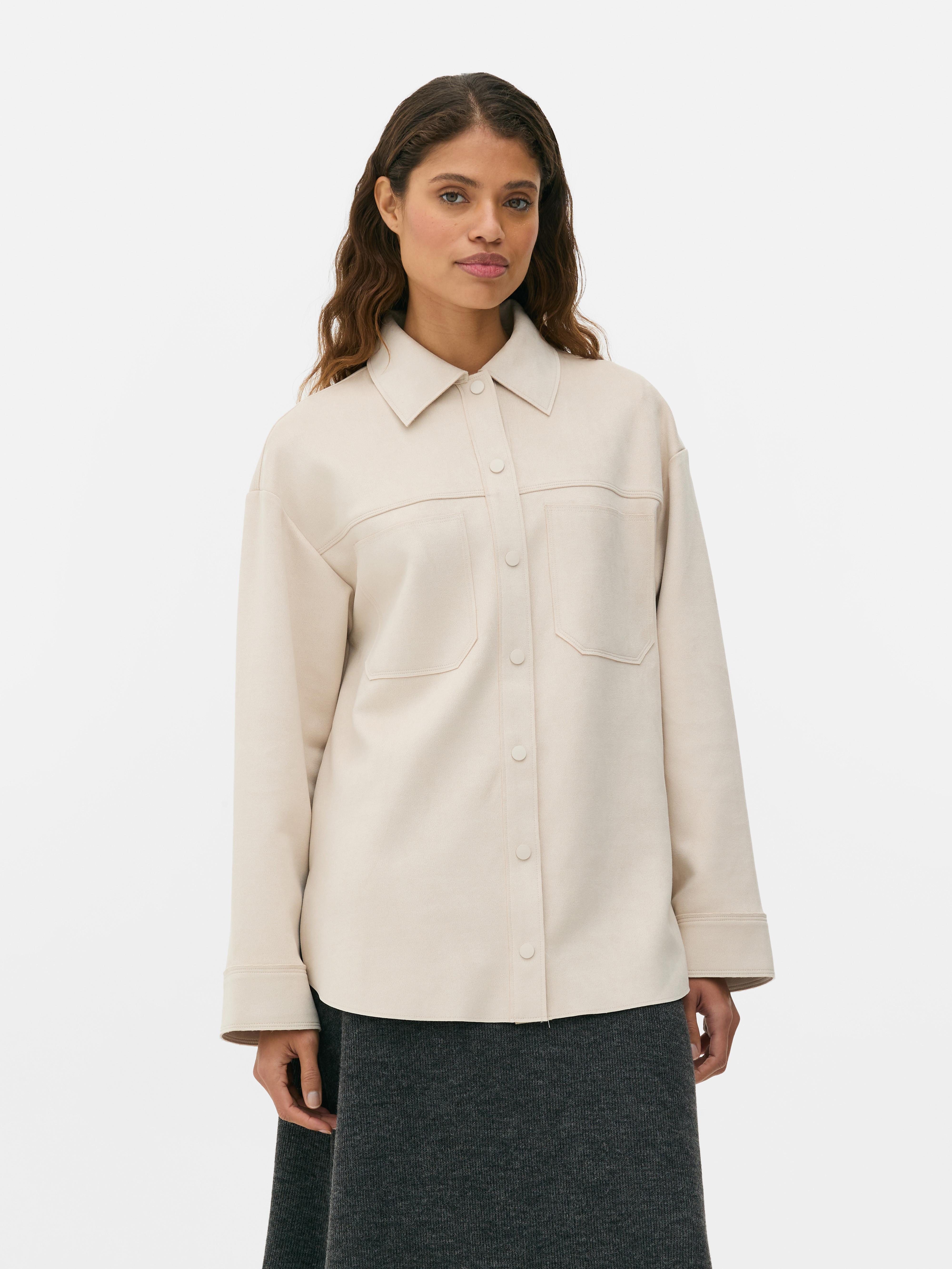 Faux suede overshirt hotsell