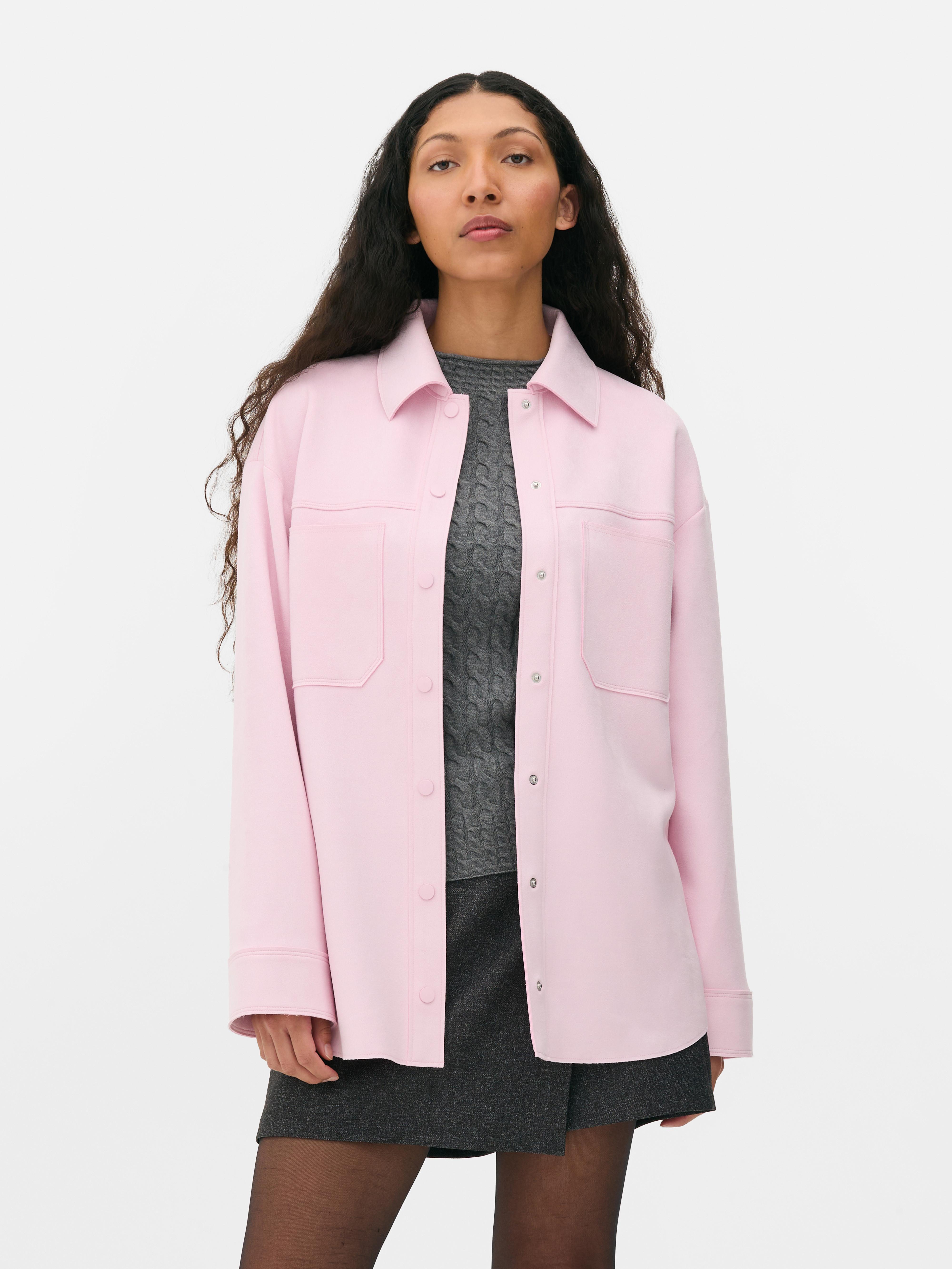 Women s Pink Faux Suede Overshirt Penneys