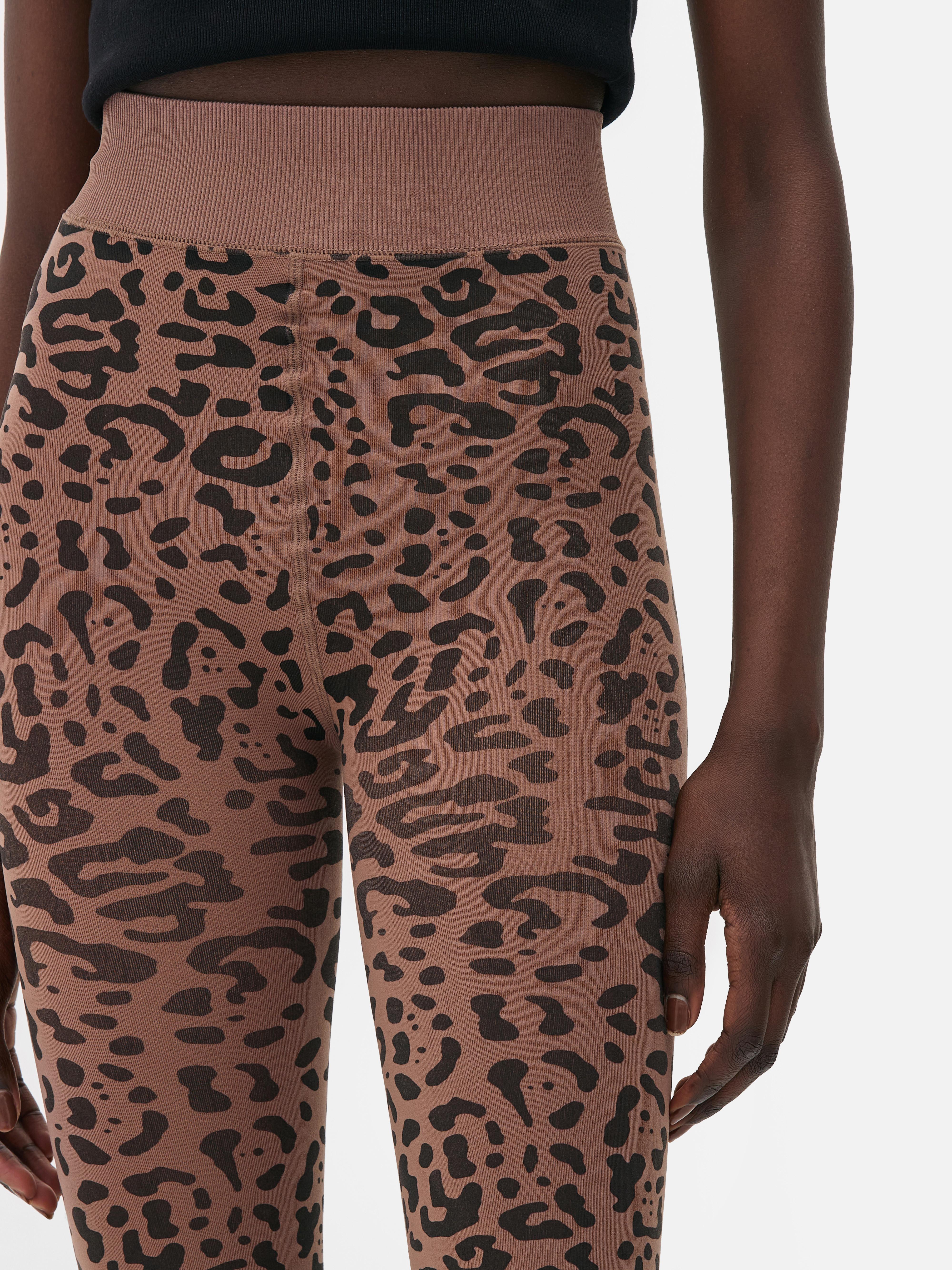 Womens Multi Plush Lined Leopard Pattern Leggings Primark