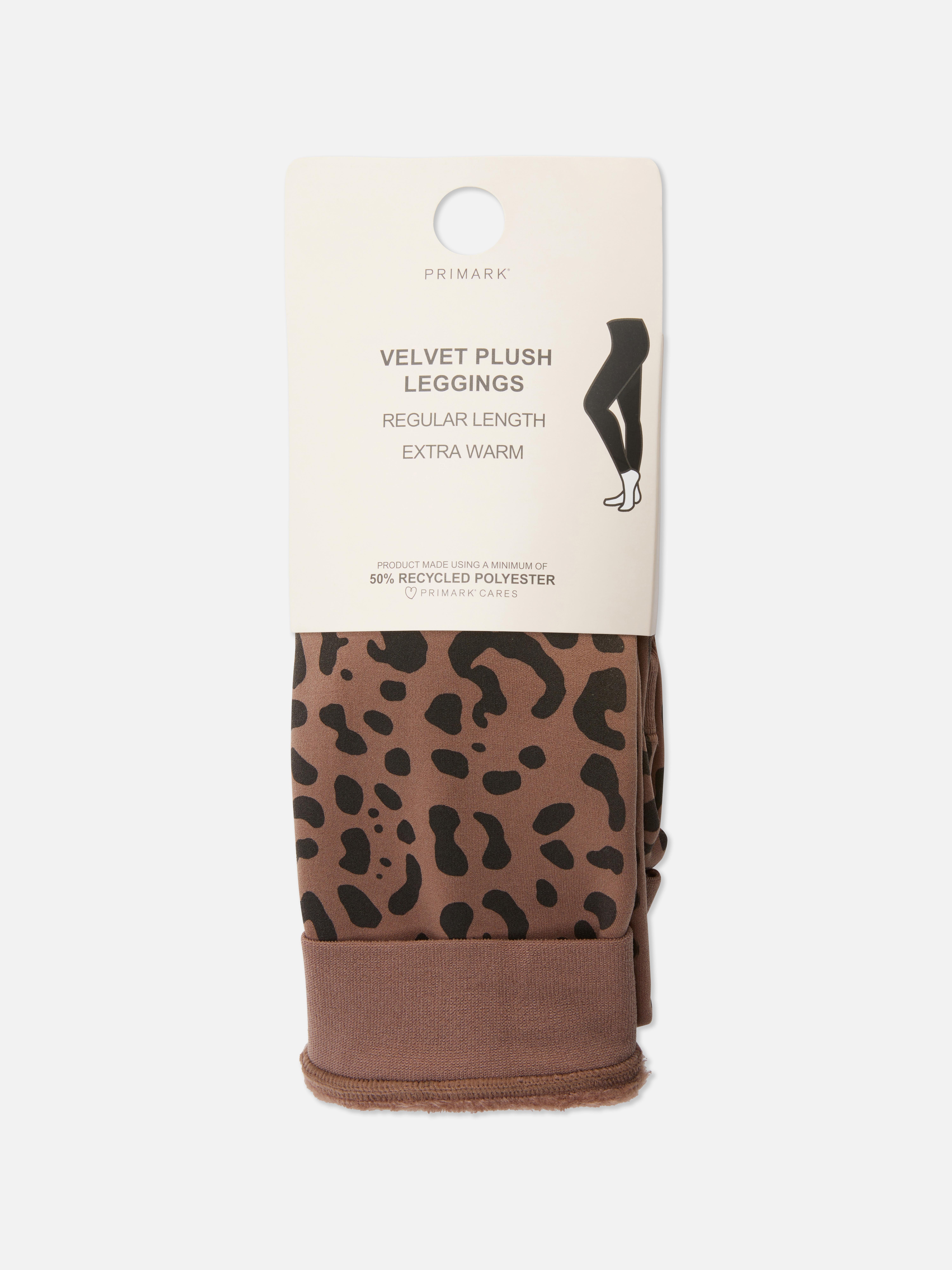 Womens Multi Plush Lined Leopard Pattern Leggings Primark