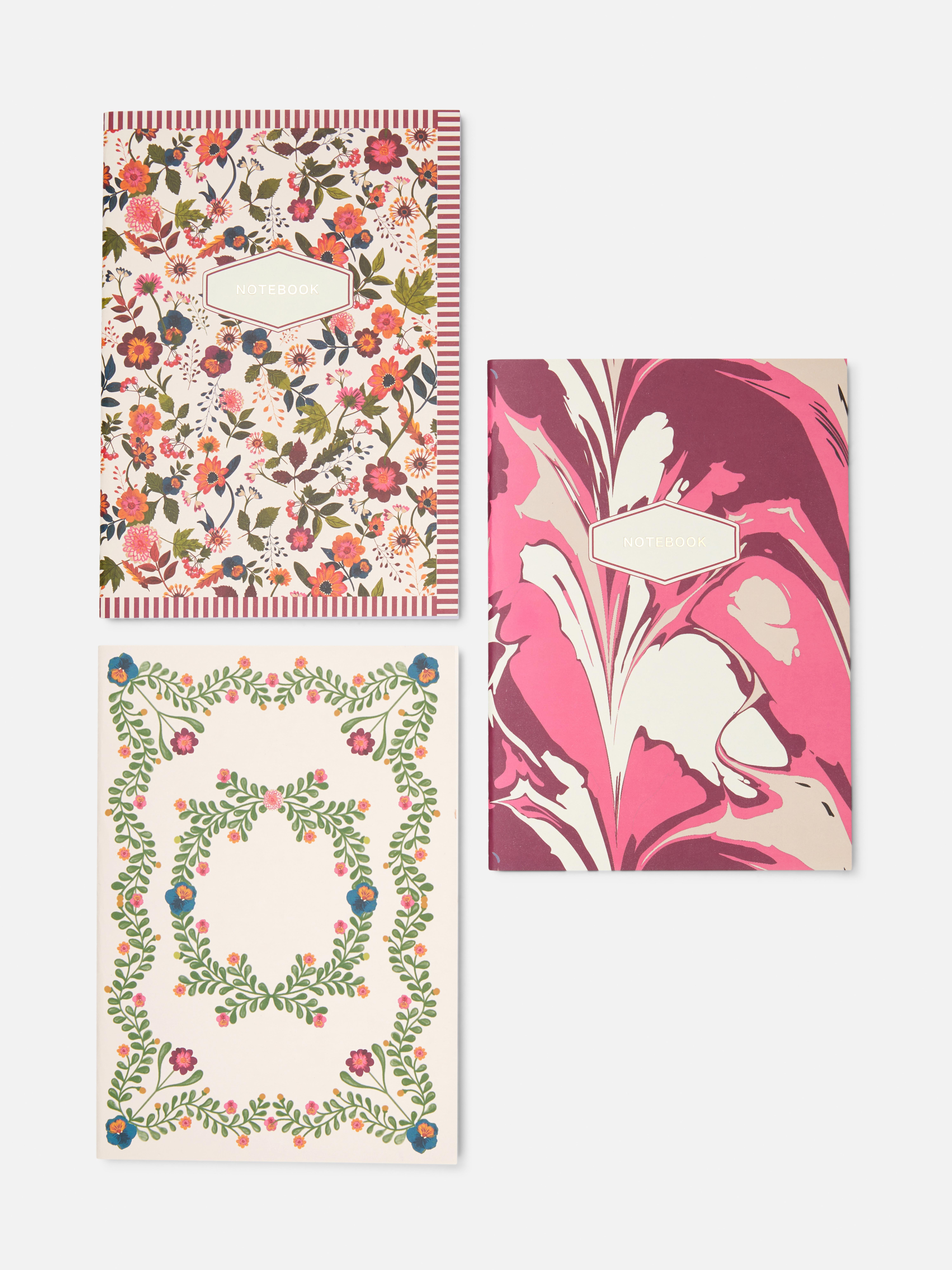 Confezione da 3 quaderni A5 floreali