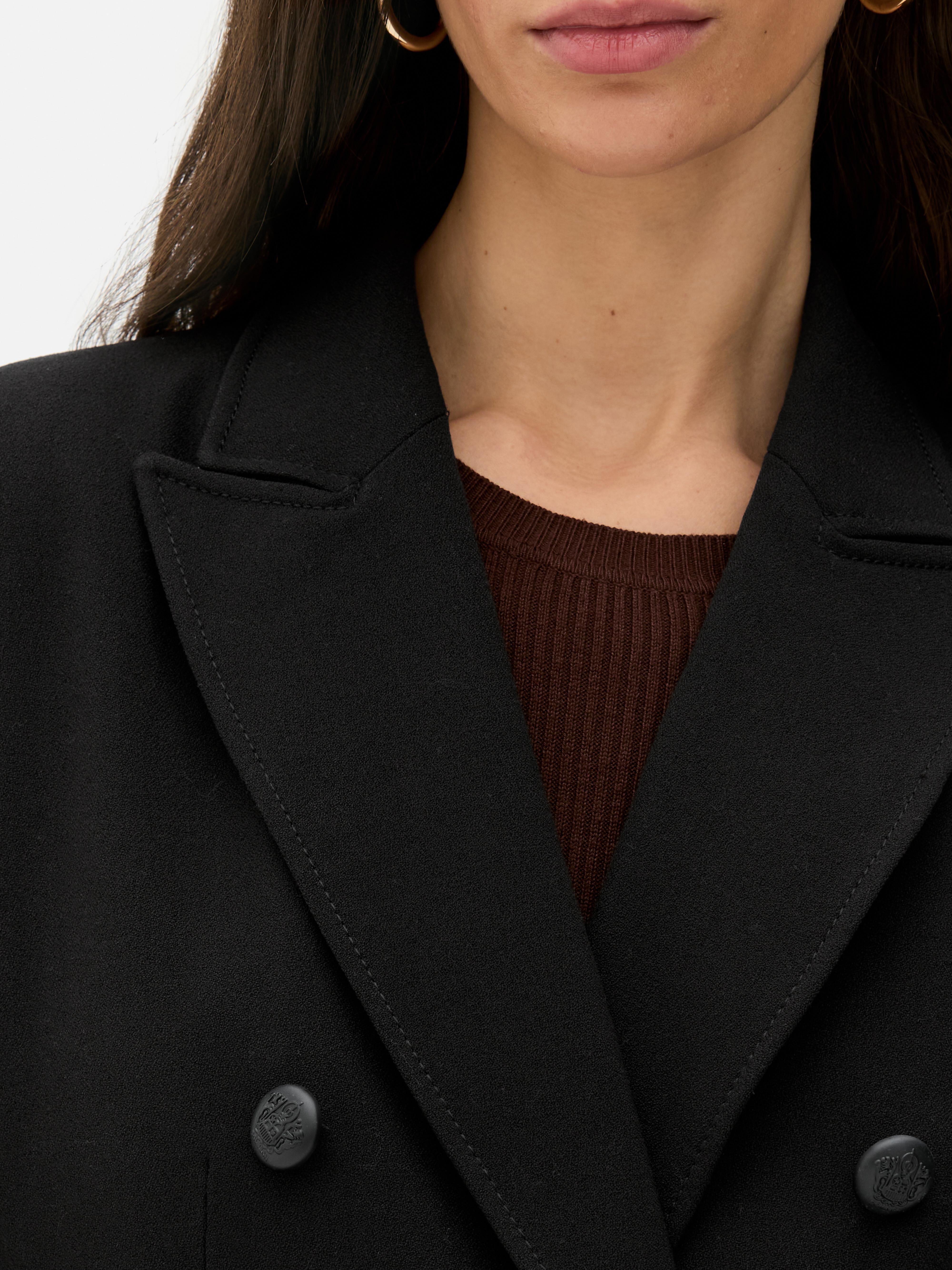 Women's Black Crepe Double-Breasted Blazer | Primark