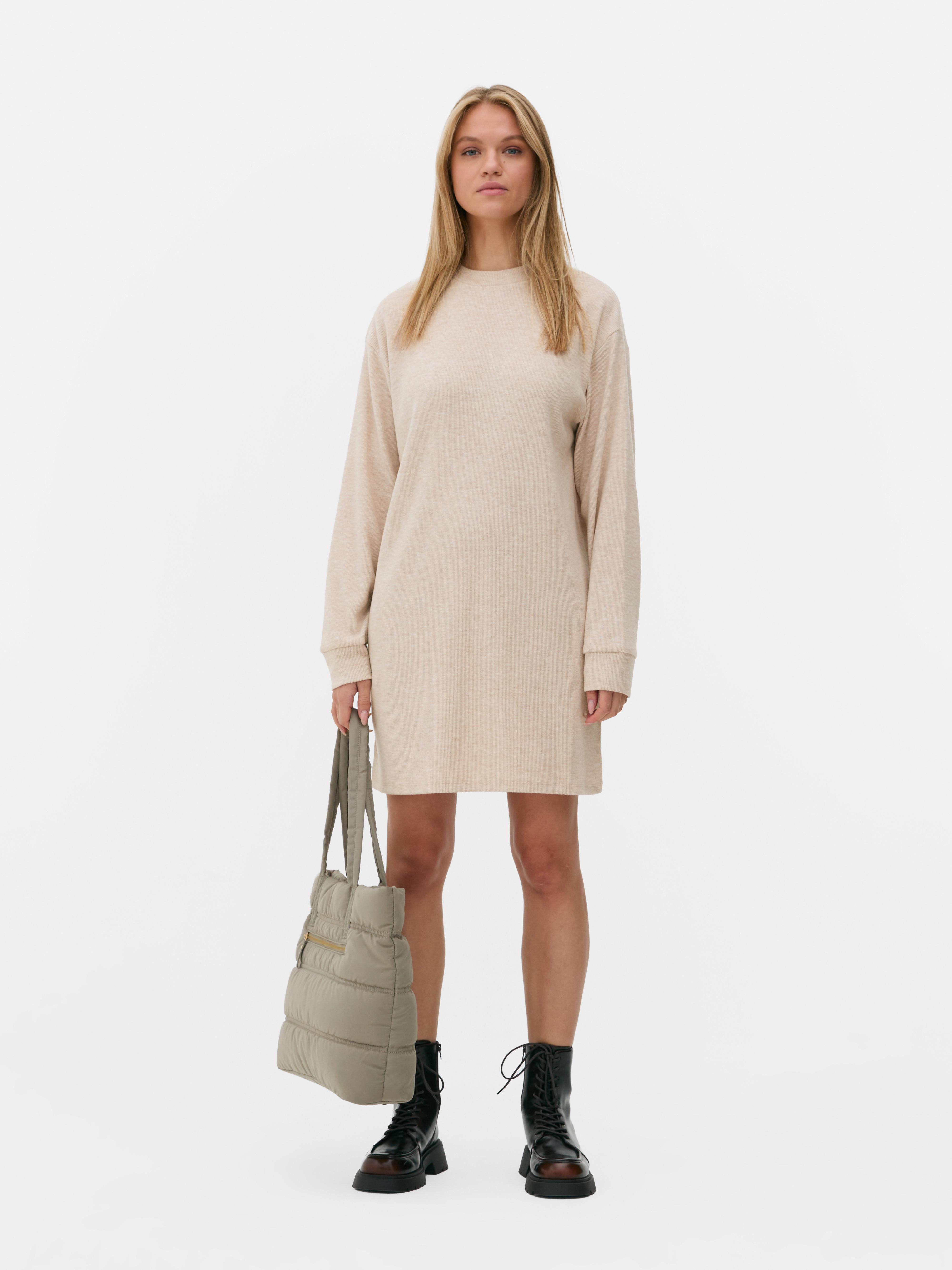 Womens Natural Mini Jumper Dress Primark