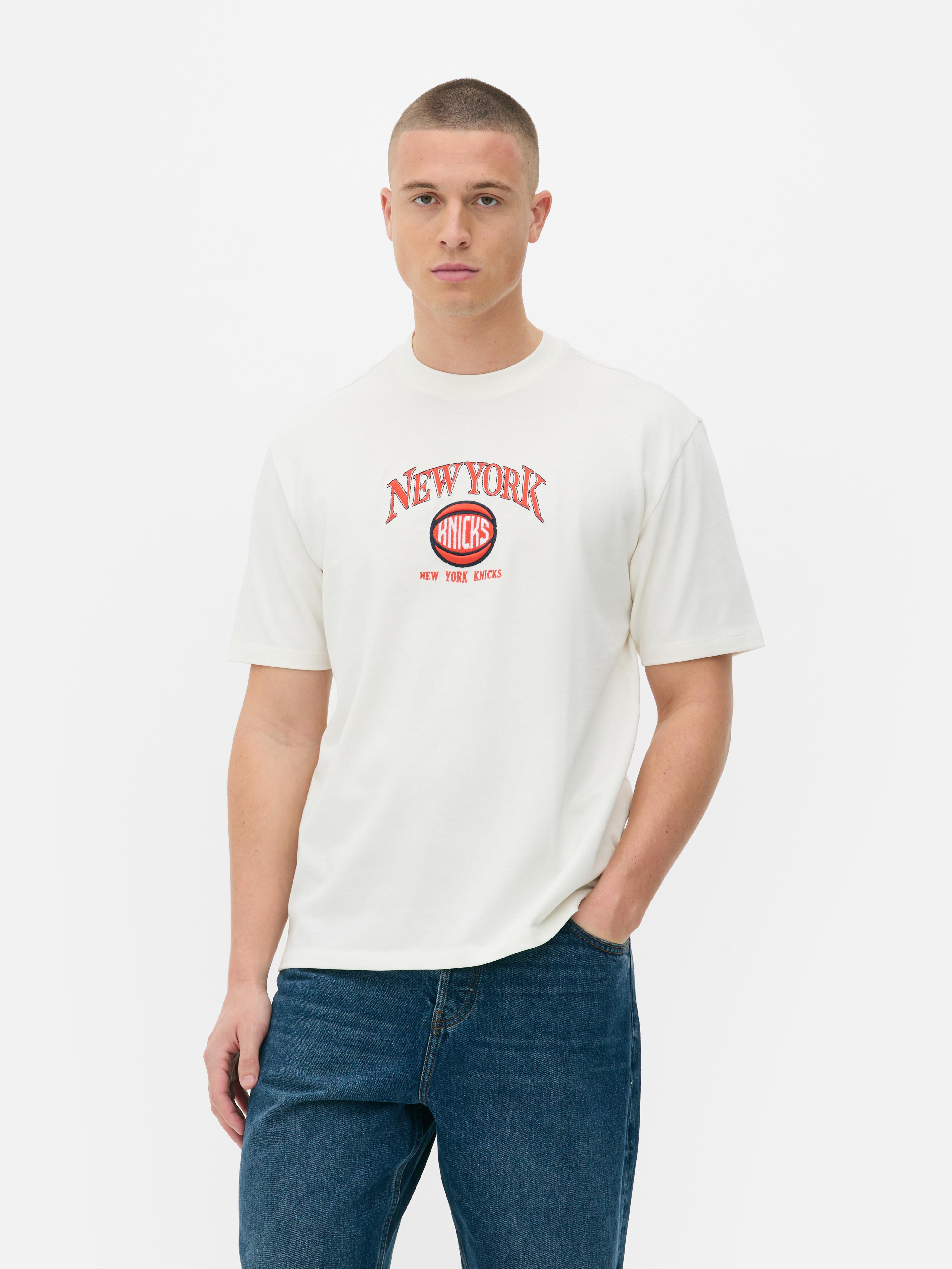 Mens Ecru NBA New York Knicks Print T Shirt Primark