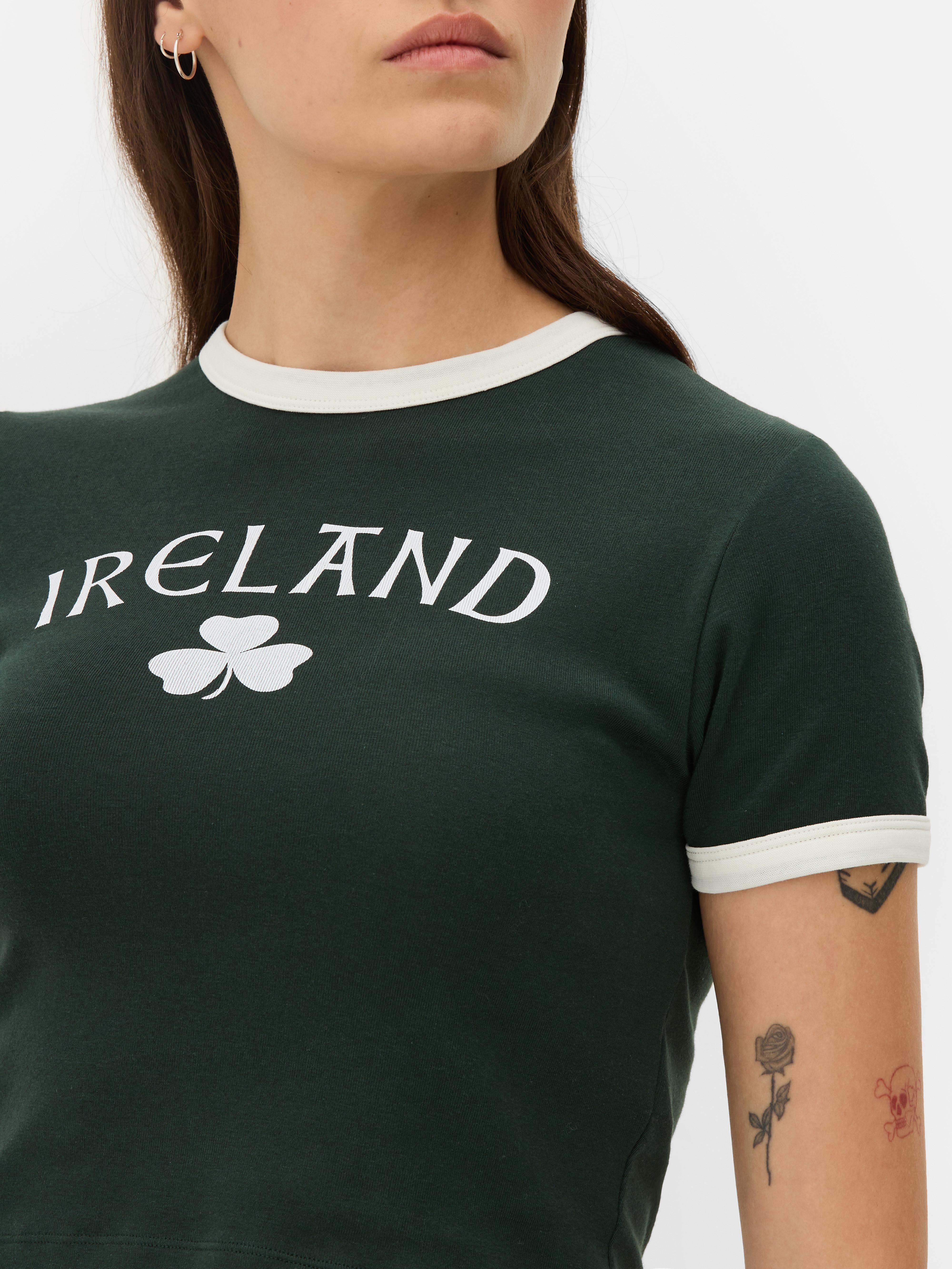Women's Green Ireland Ringer Cropped TShirt Penneys
